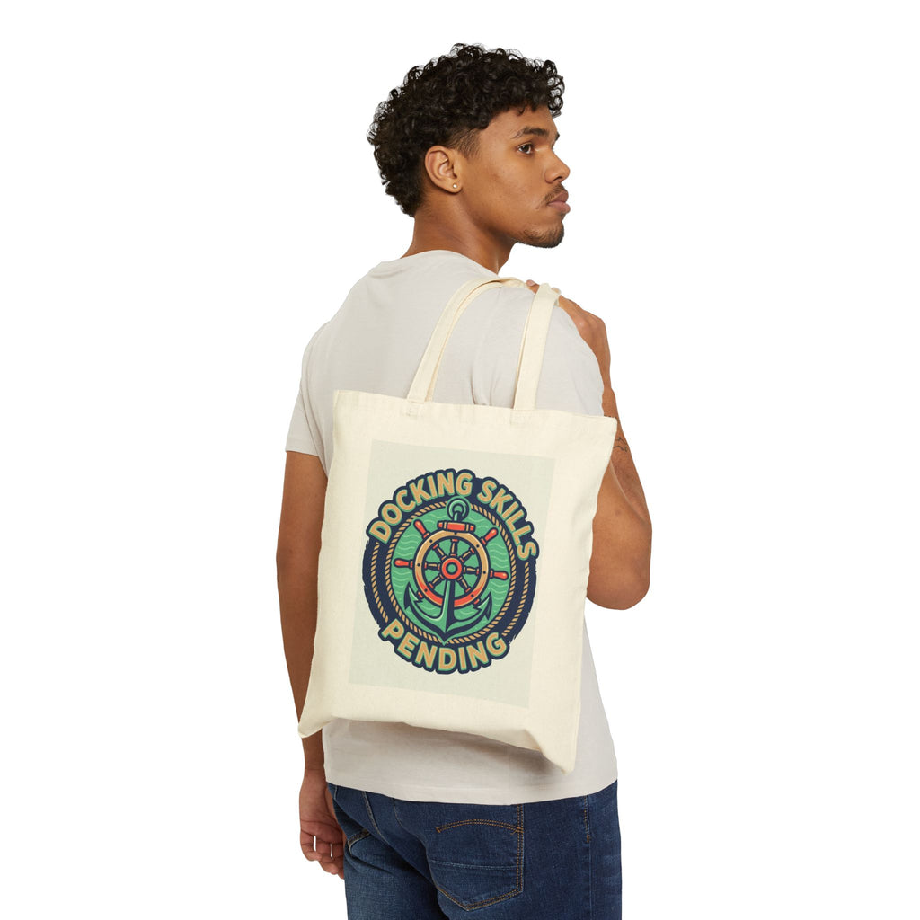 Boating for Men Canvas Tote Bag Docking Skills Pending