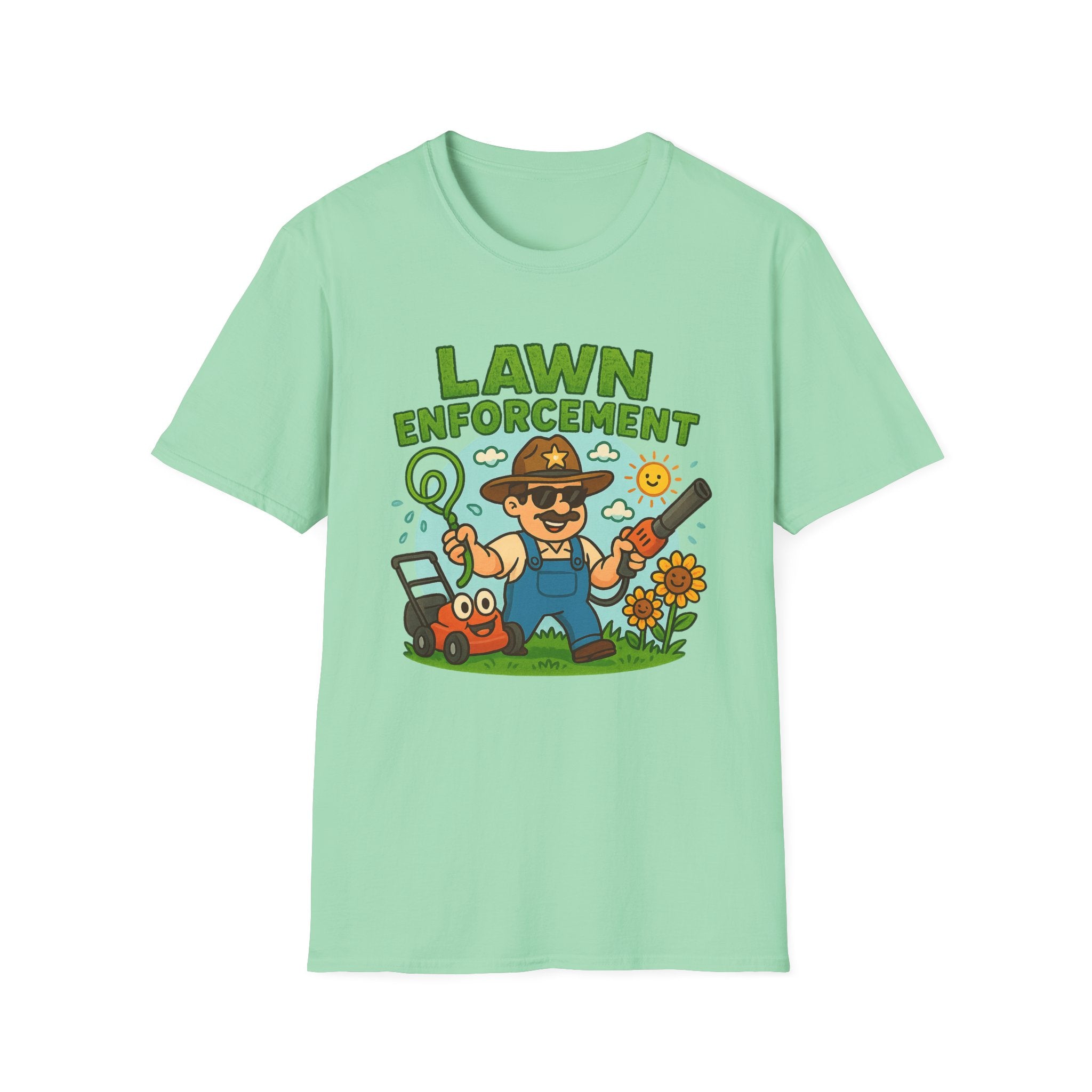Fathers Day Gift Lawn Enforcement T-Shirt Funny Dad Humor Tee