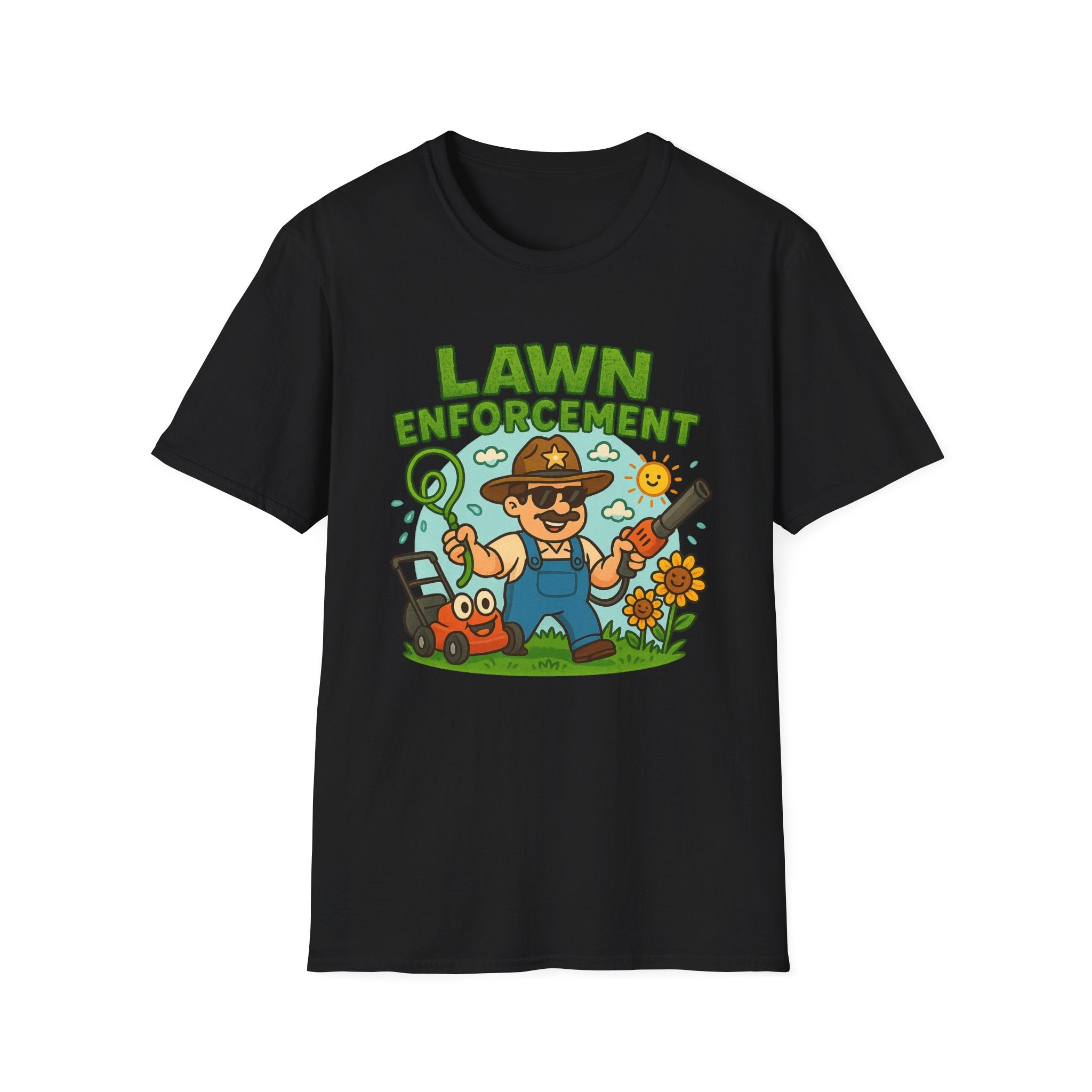 Fathers Day Gift Lawn Enforcement T-Shirt Funny Dad Humor Tee