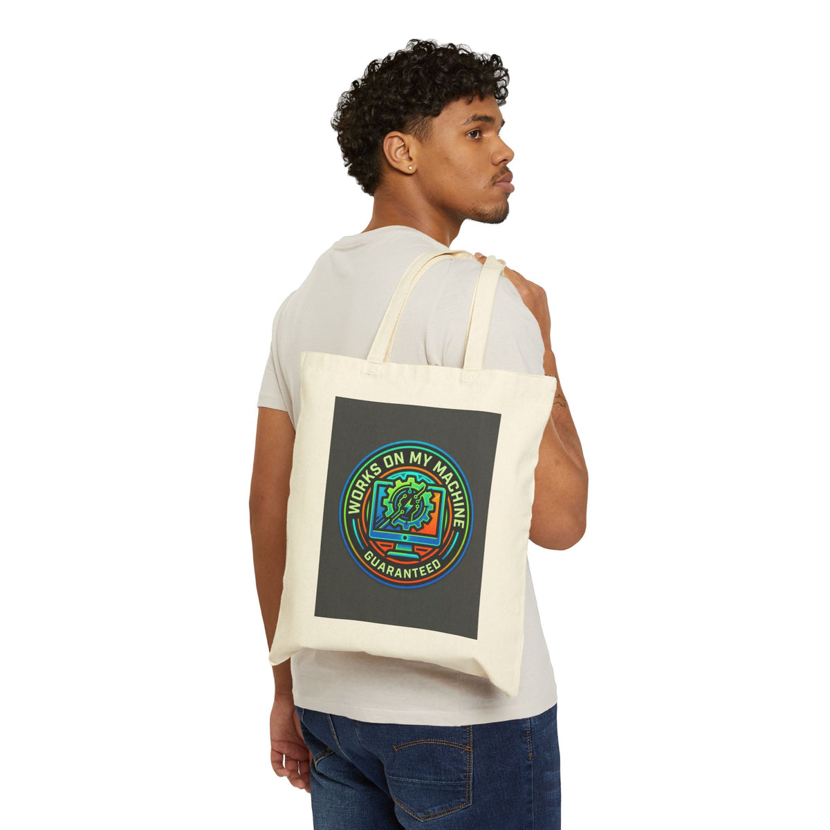 Tech Guy Tote Bag Works On My Machine Funny Tech Humor