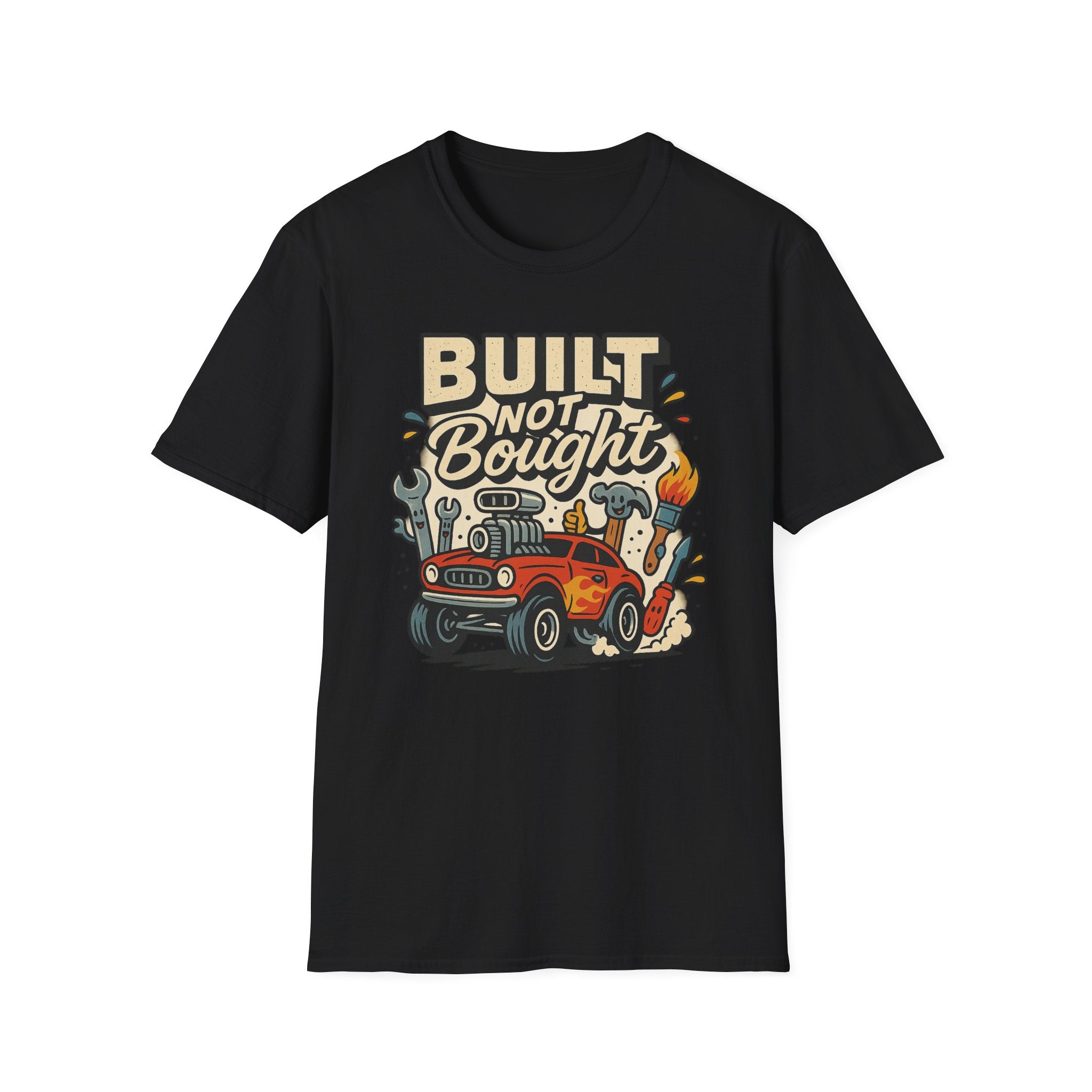 Gift for Car Guy Built Not Bought T-Shirt Motivational Car Enthusiast Tee