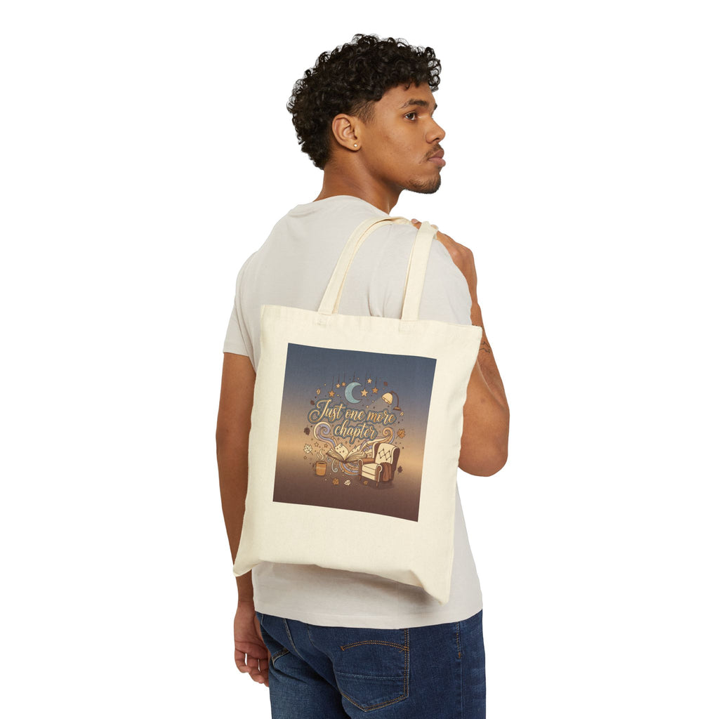 Gift for Book Lover Just One More Chapter Canvas Tote Bag for Avid Readers