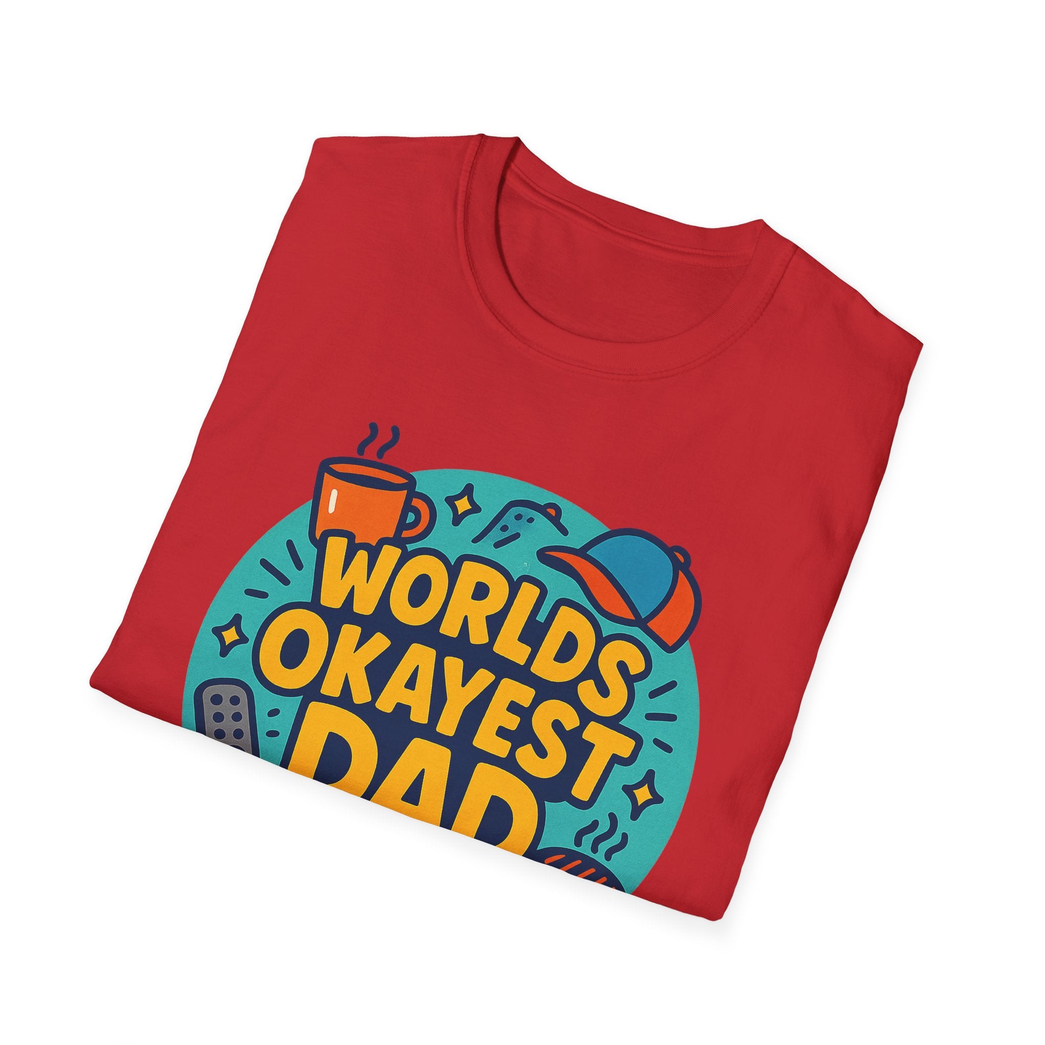 Fathers Day Gift Humorous Worlds Okayest Dad Shirt Funny Tshirt for Dad