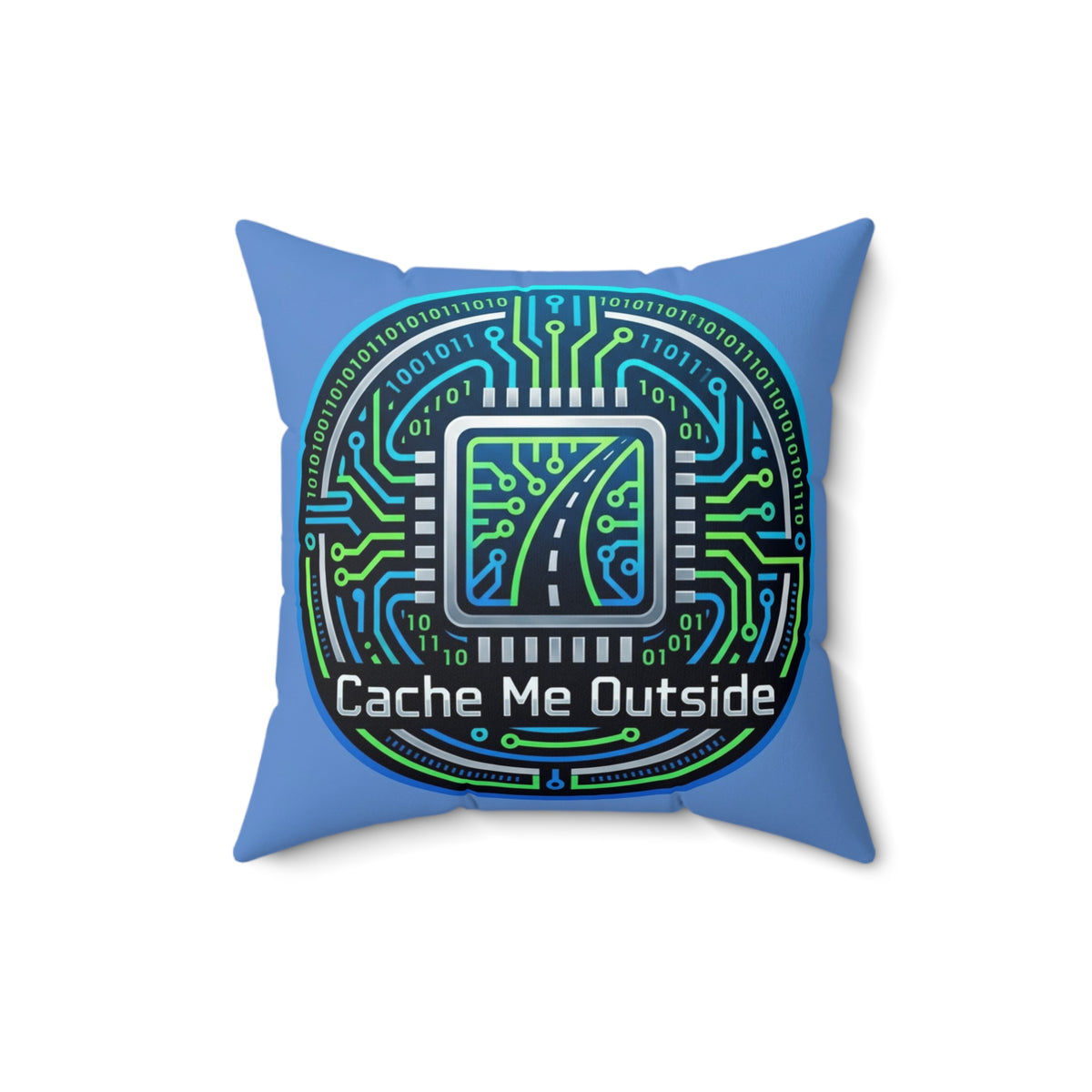 Tech Guy Cache Me Outside Pillow for Geeks and Gamers