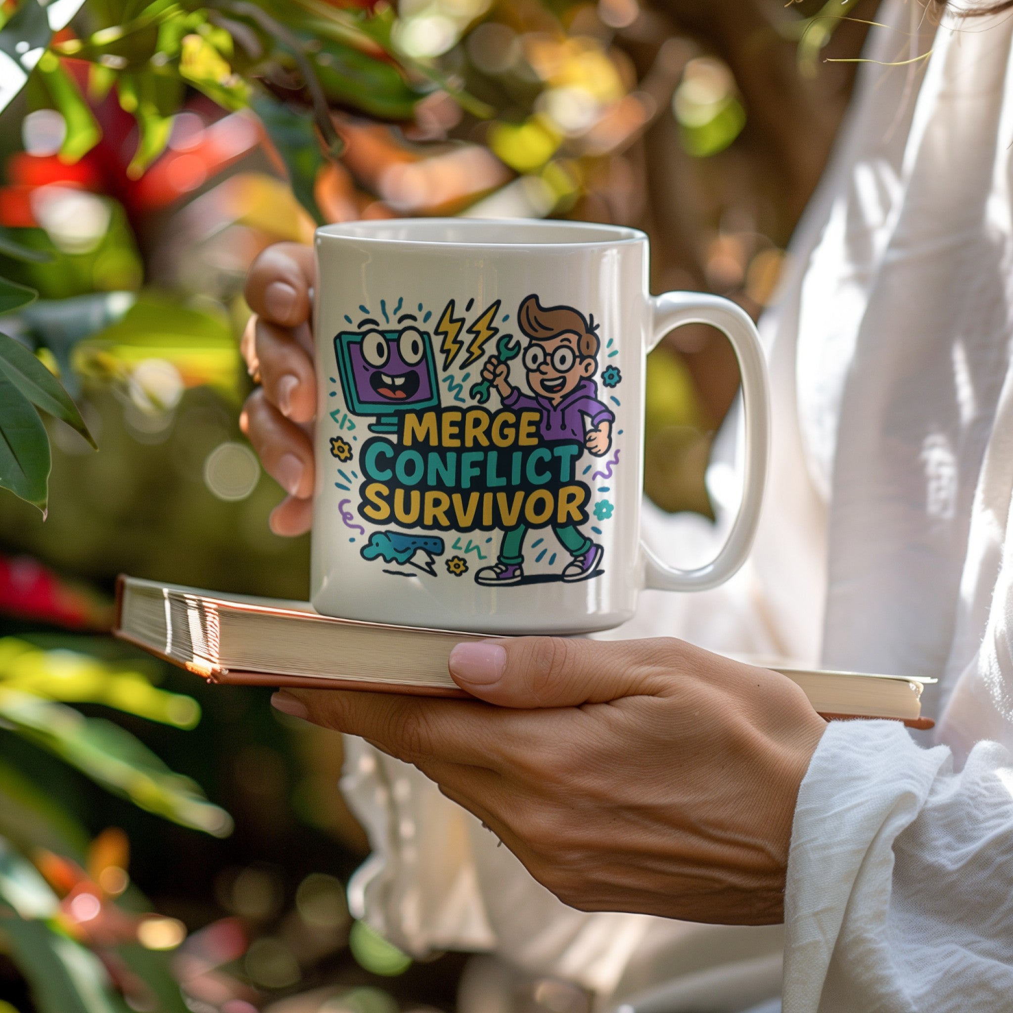 Merge Conflict Survivor Mug | Funny Coding Coffee Cup for Developers