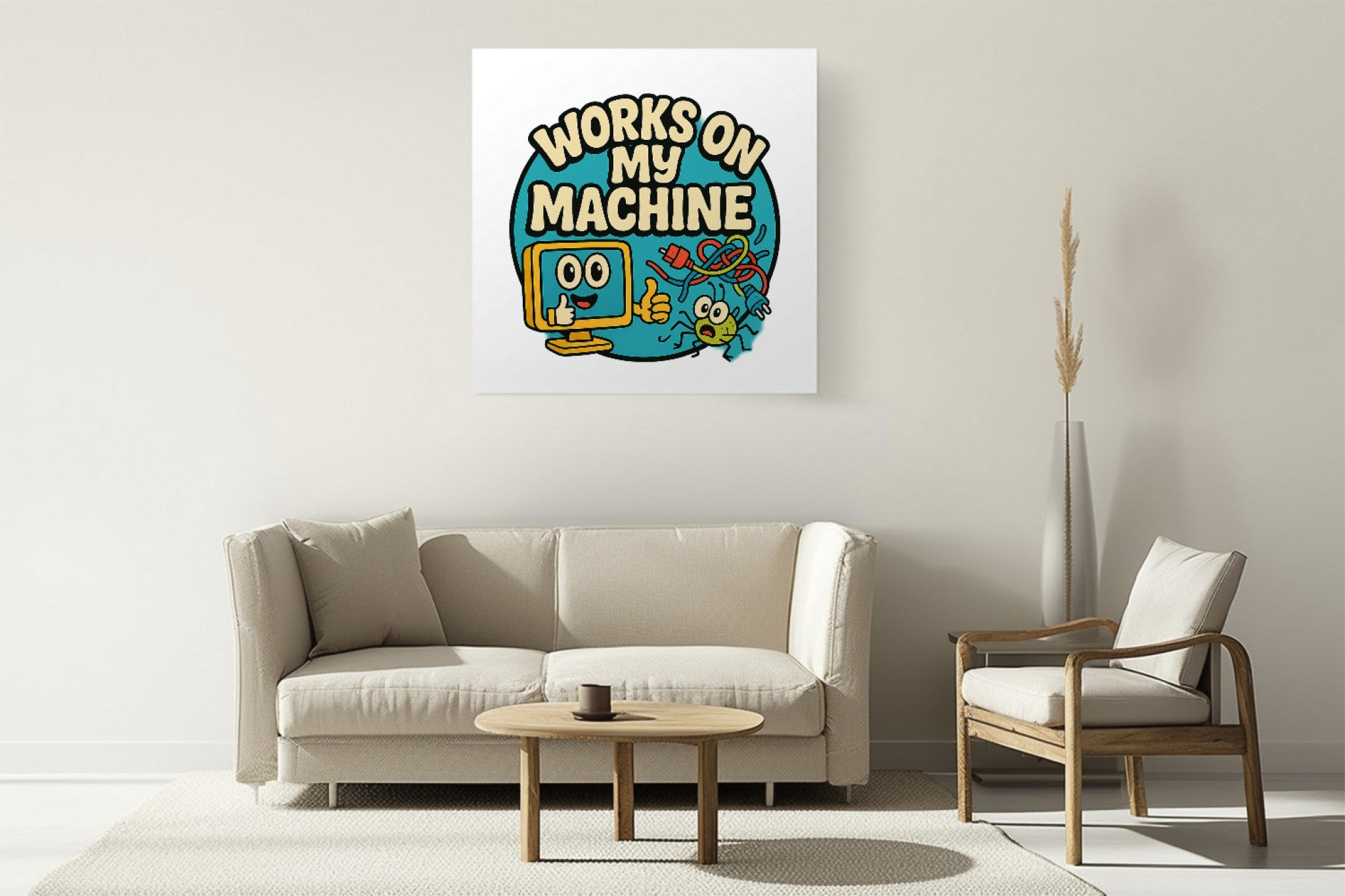 Works on My Machine Framed Poster | Funny Coding Wall Art for Developers