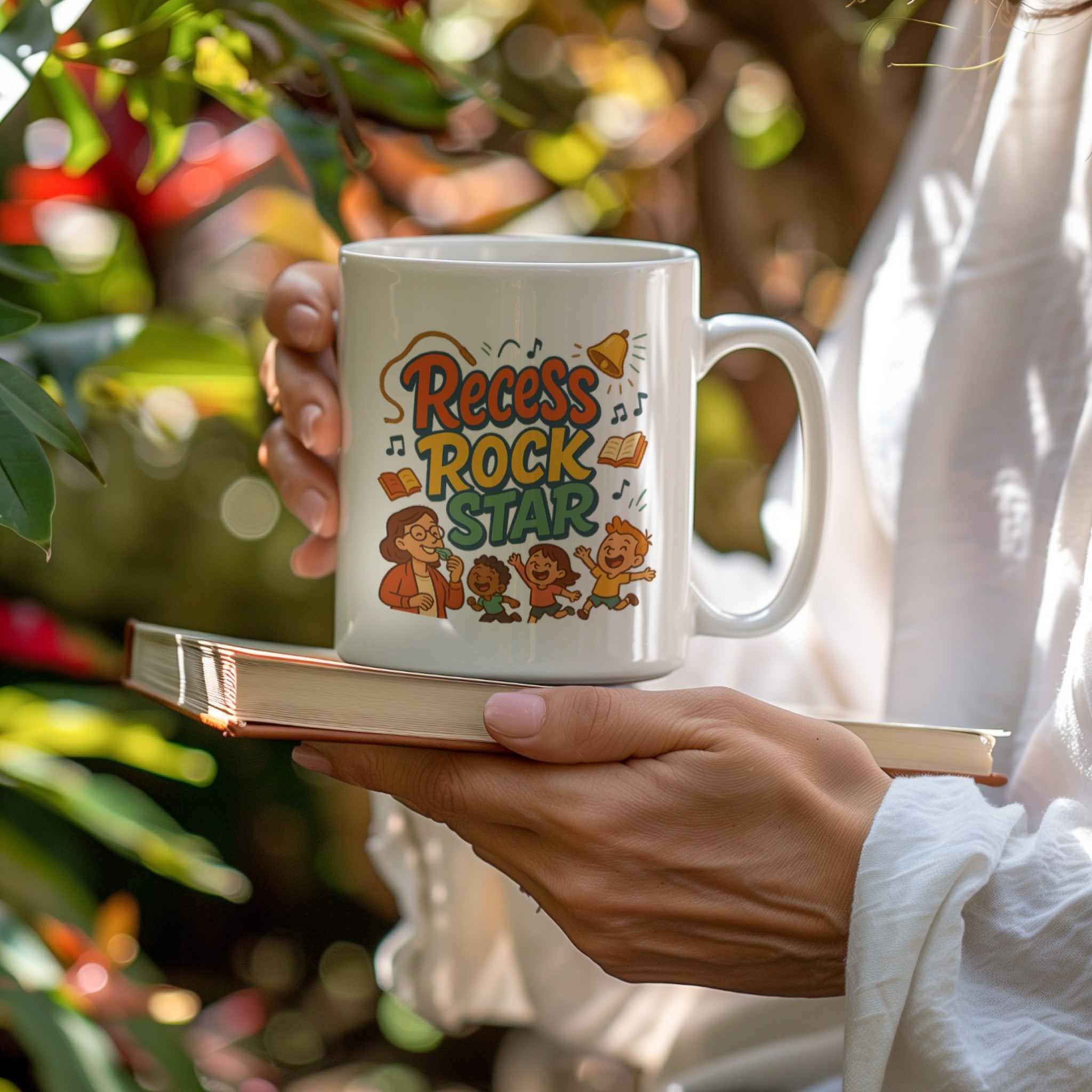 Recess Rock Star Mug | Funny Teacher Coffee Cup Gift for Educators & School Staff