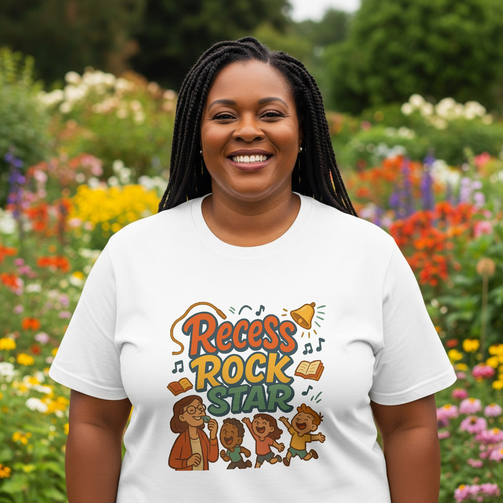 Recess Rock Star Teacher T-Shirt | Funny Teacher Tee Gift for Educators & School Staff