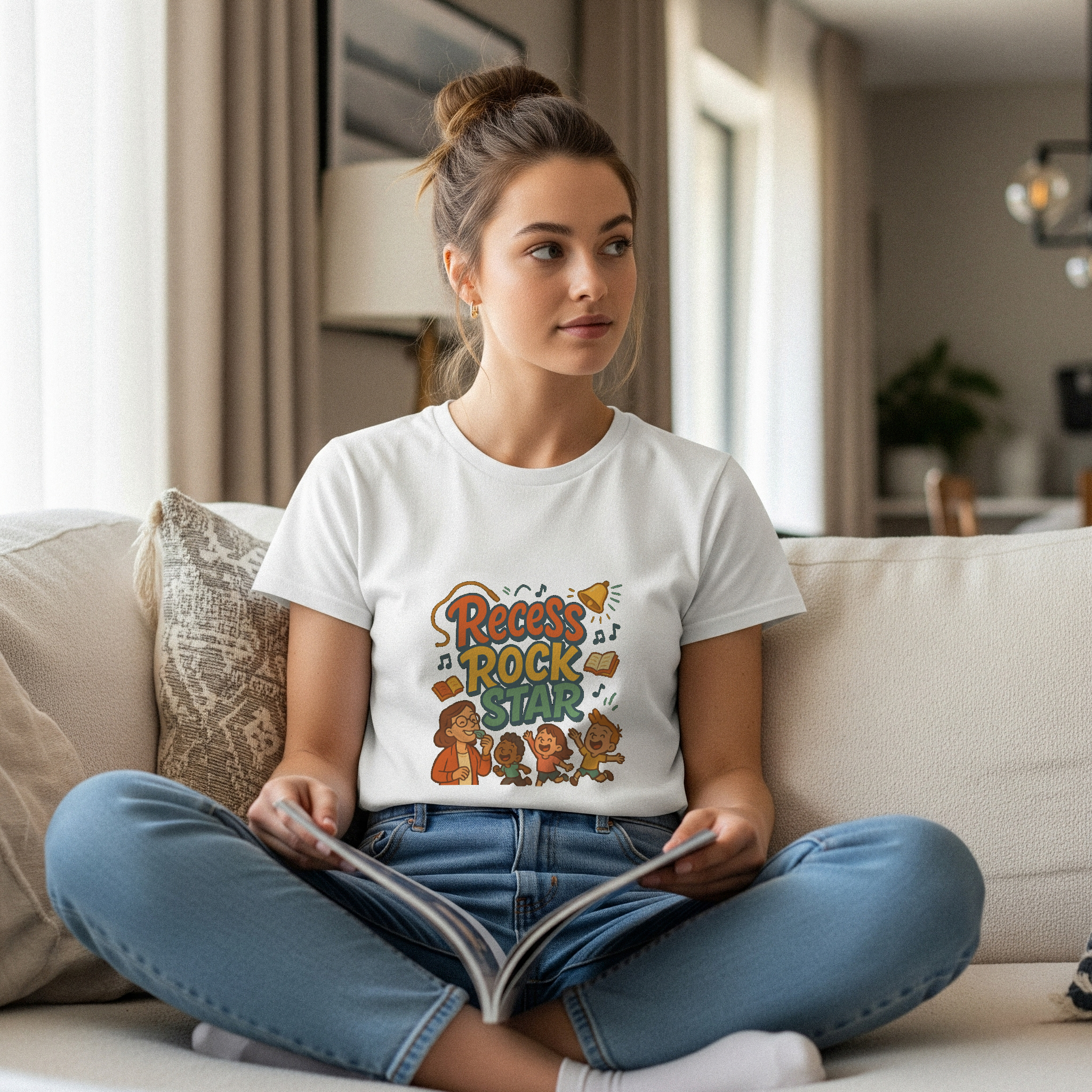 Recess Rock Star Teacher T-Shirt | Funny Teacher Tee Gift for Educators & School Staff