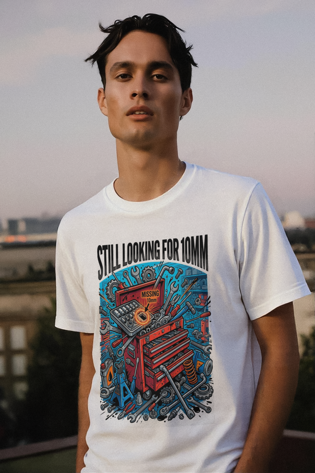 Car Guys Still Looking For 10mm T-Shirt Funny Mechanic