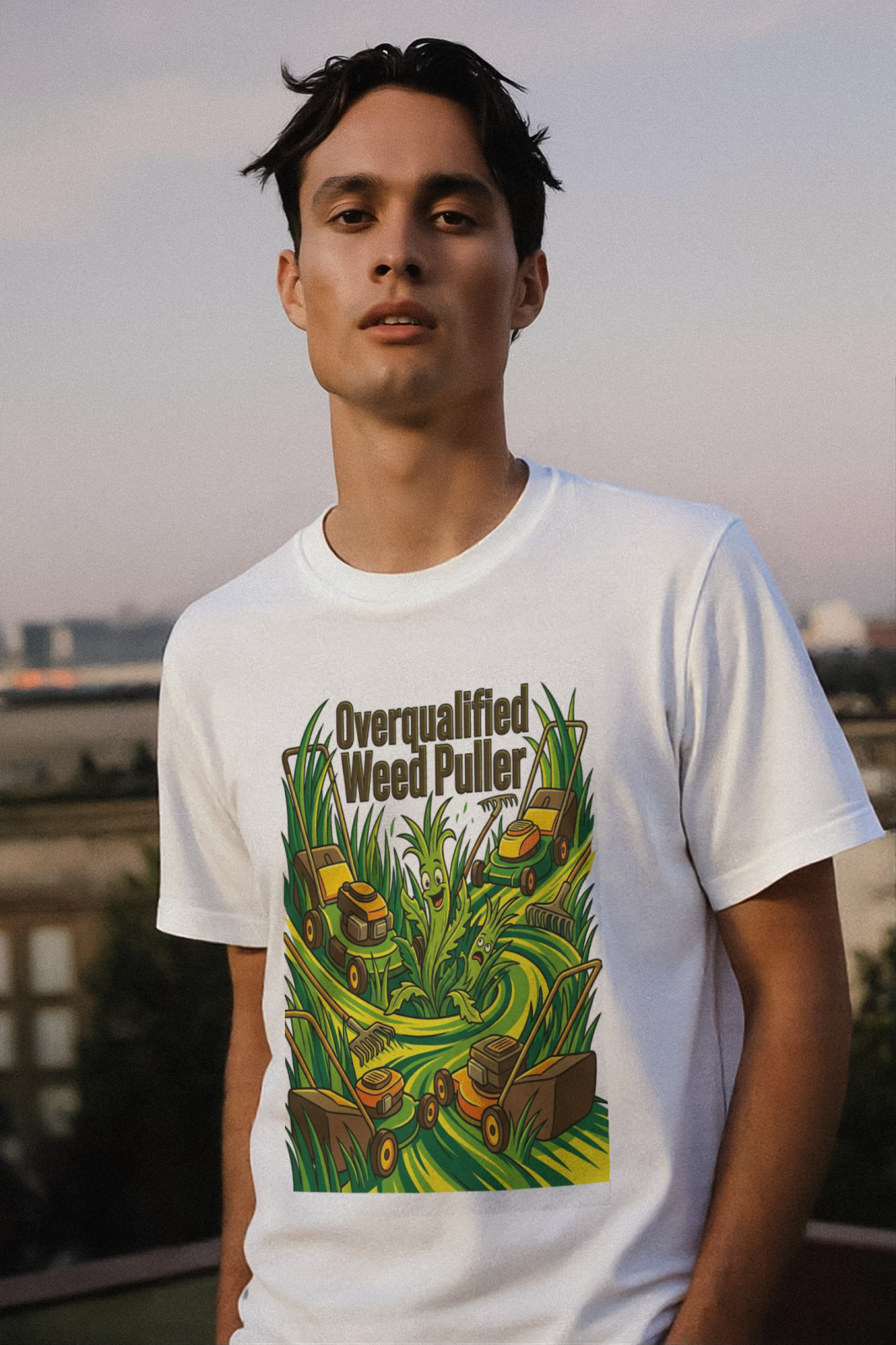 Landscaper for men Overqualified Weed Puller T-Shirt