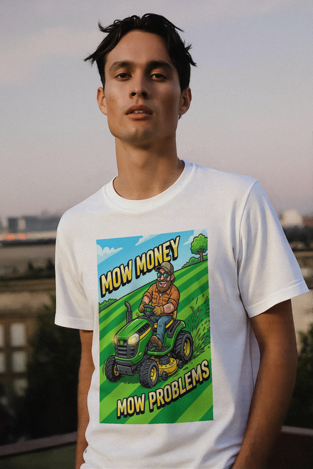 Landscaper for men Mow Money Mow Problems Shirt Fun Tee