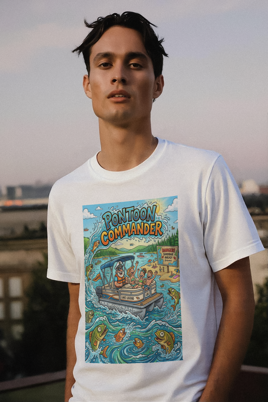 Boating for men Pontoon Commander Shirt Apparel Casual