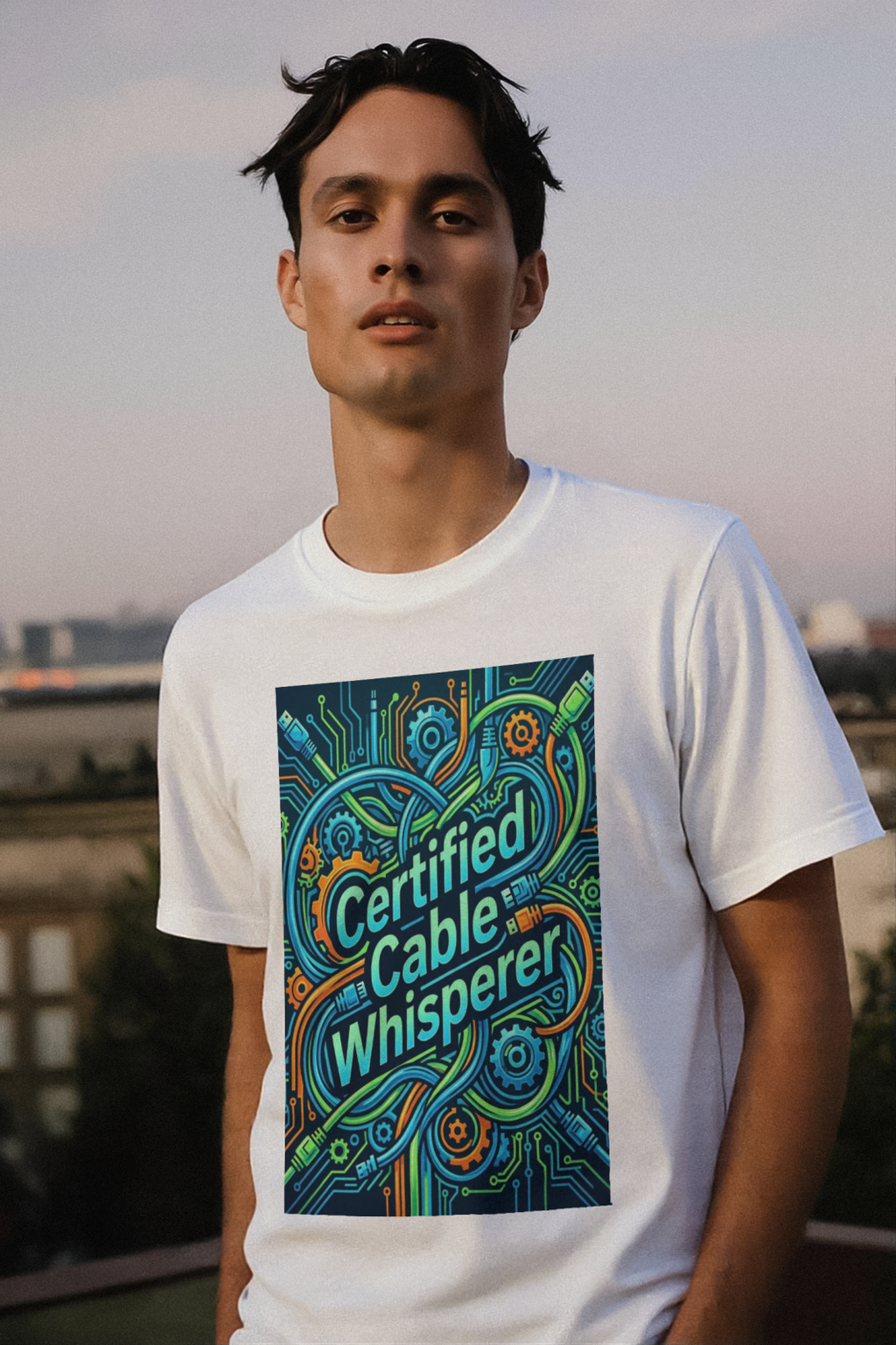Tech Guy Cable Whisperer T Shirt Funny Tech Gifts for Men