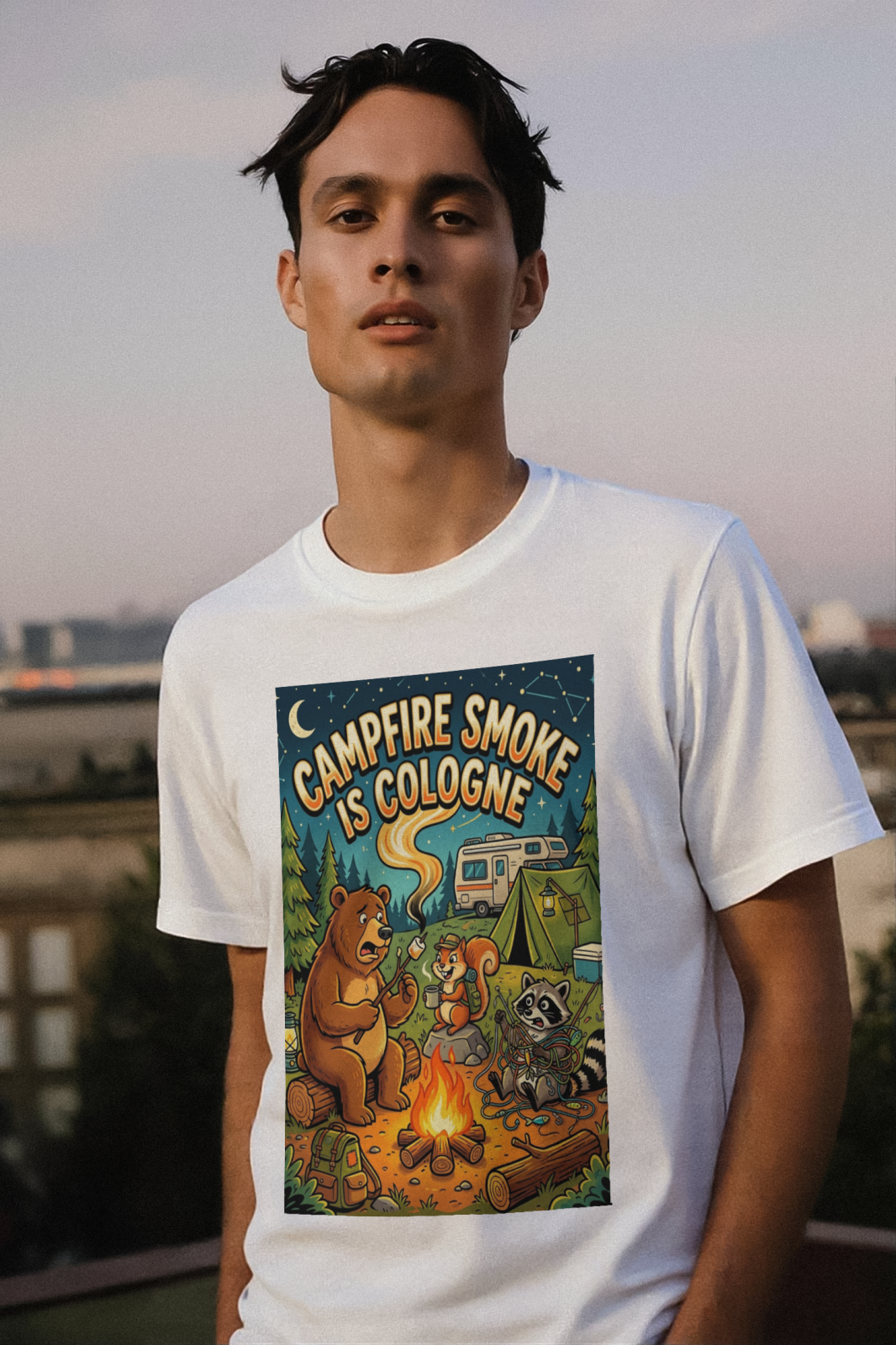 Camping for men shirt Campfire Smoke Is Cologne Tee
