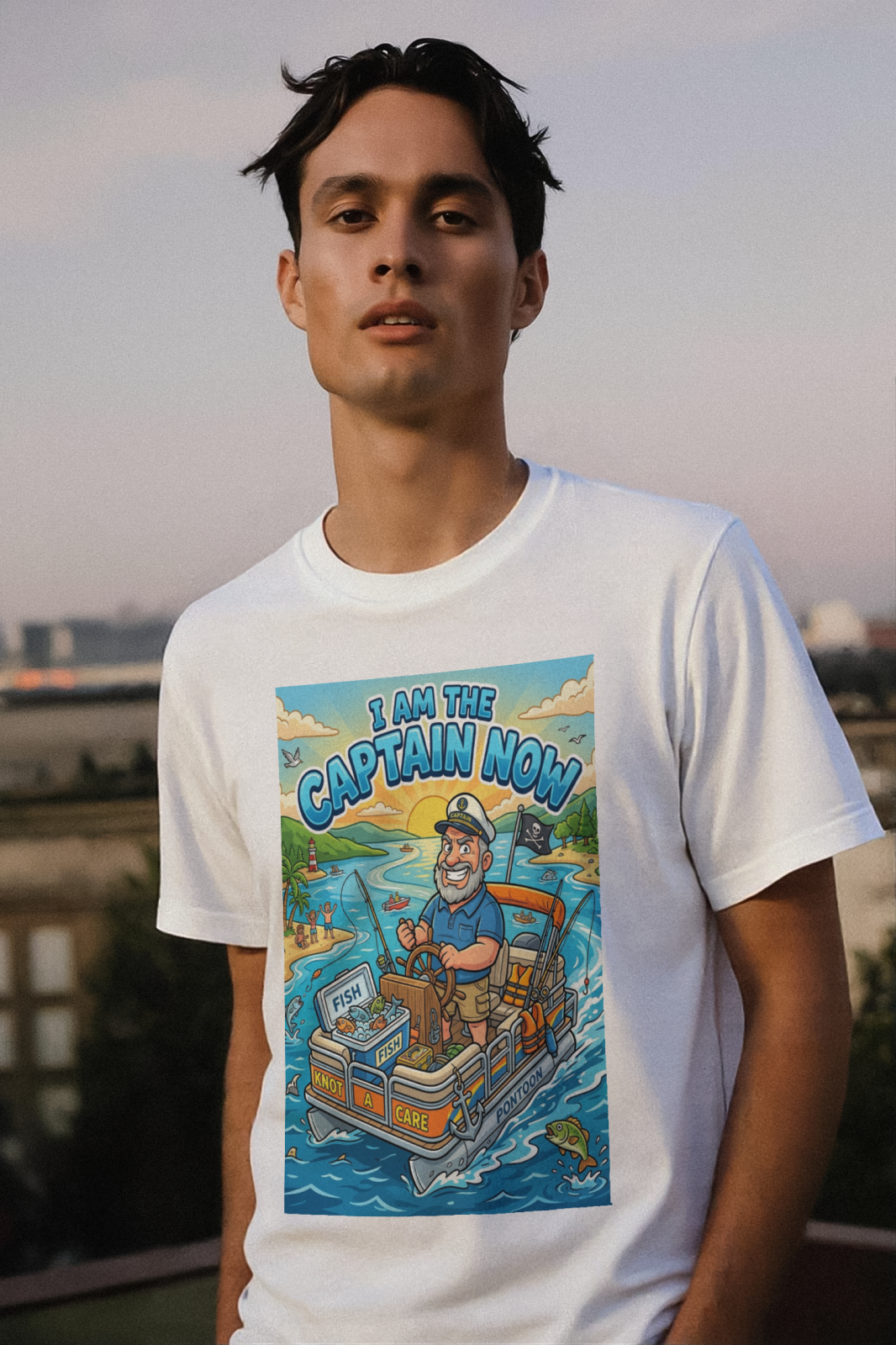 Boating for Men I Am The Captain Now Shirt Nautical Tee