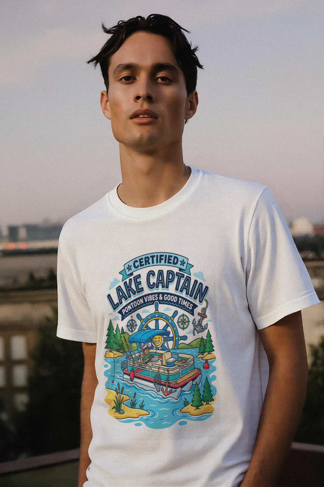 Boating for men Certified Lake Captain T-Shirt