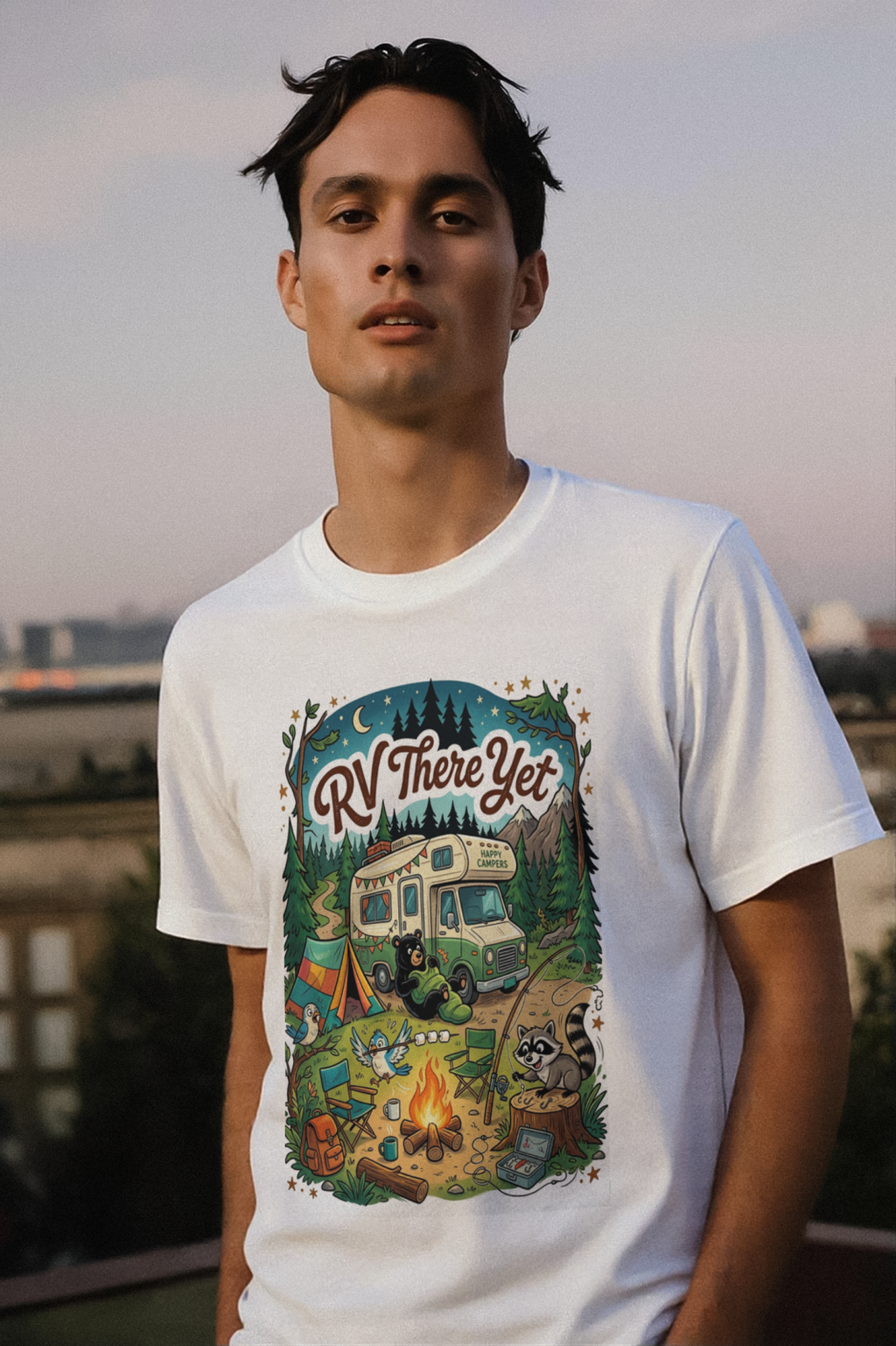 Camping for men RV There Yet Shirt Funny Travel Tee