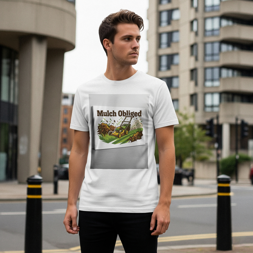 Landscaper for Men Mulch Obliged T-Shirt Gardening Humor