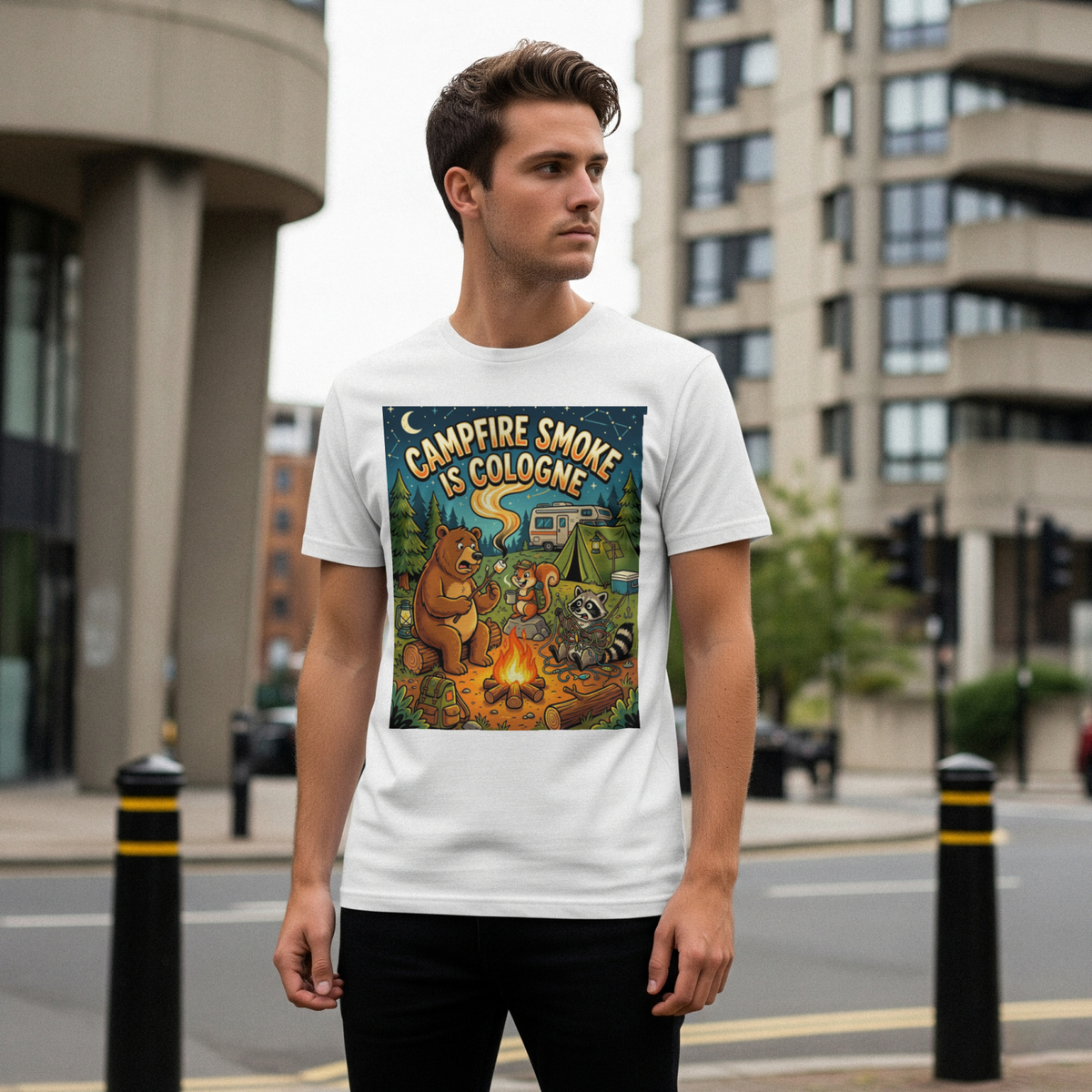 Camping for men shirt Campfire Smoke Is Cologne Tee