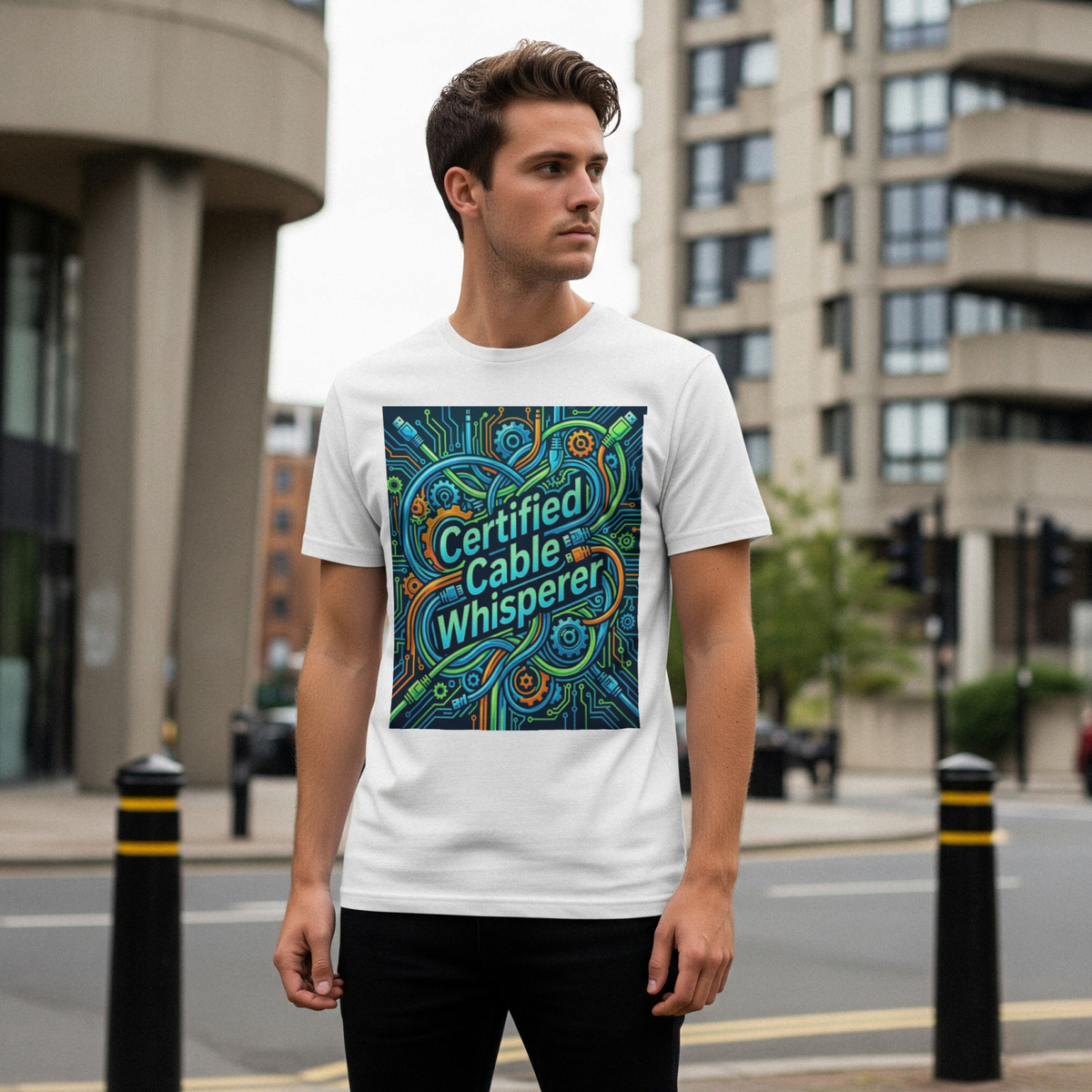 Tech Guy Cable Whisperer T Shirt Funny Tech Gifts for Men