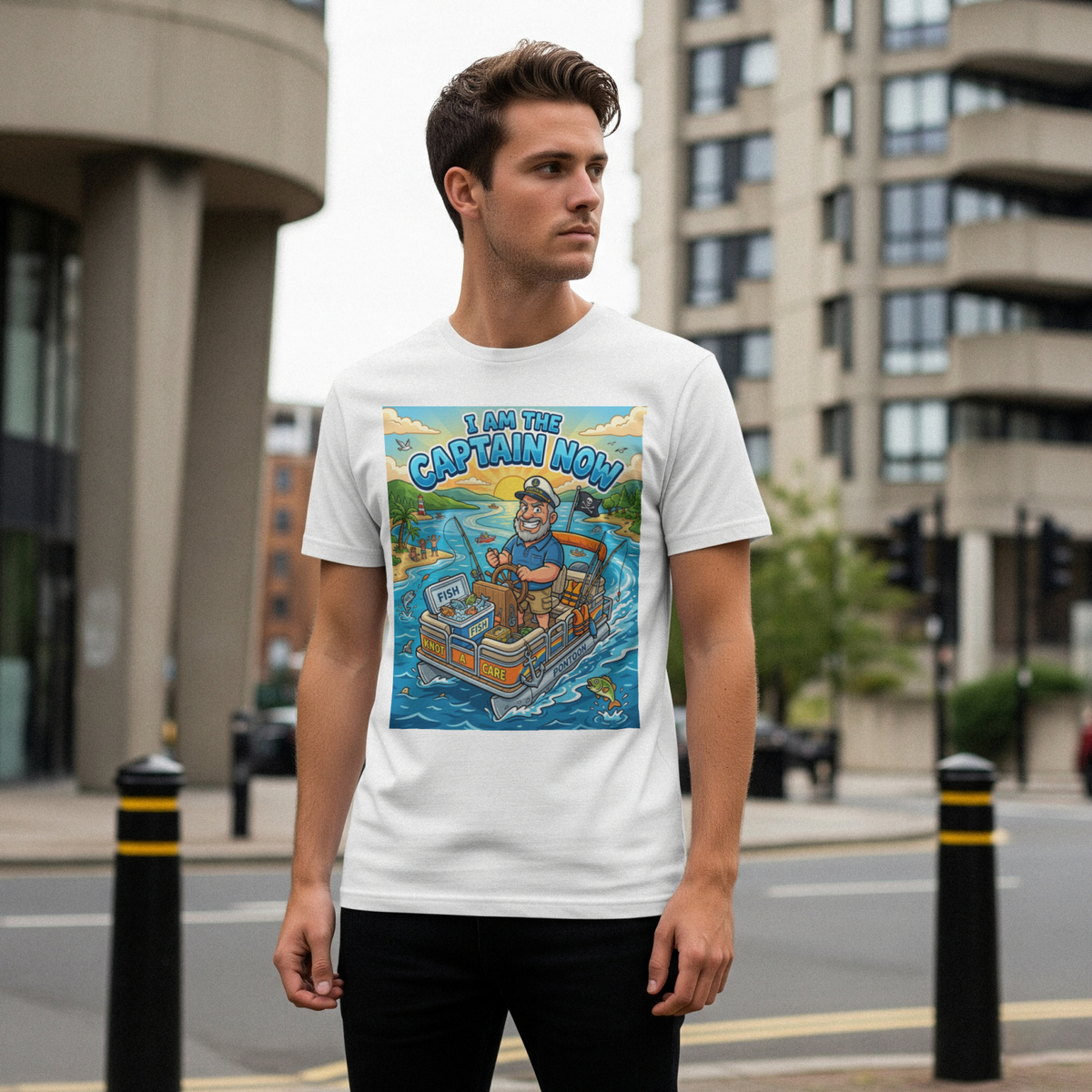 Boating for Men I Am The Captain Now Shirt Nautical Tee