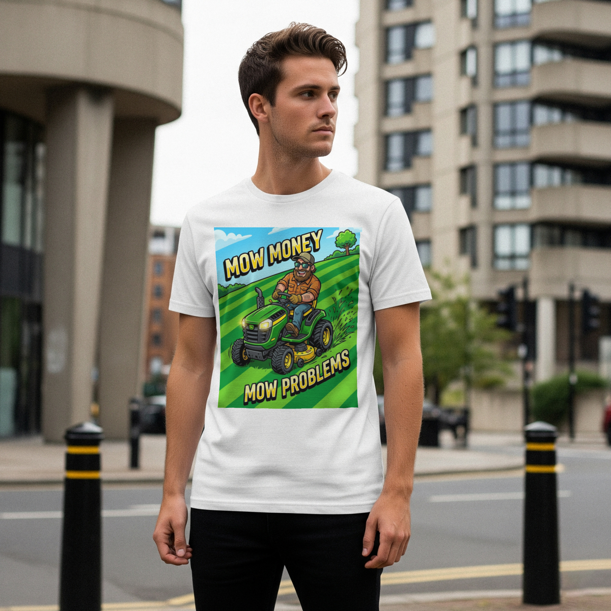 Landscaper for men Mow Money Mow Problems Shirt Fun Tee