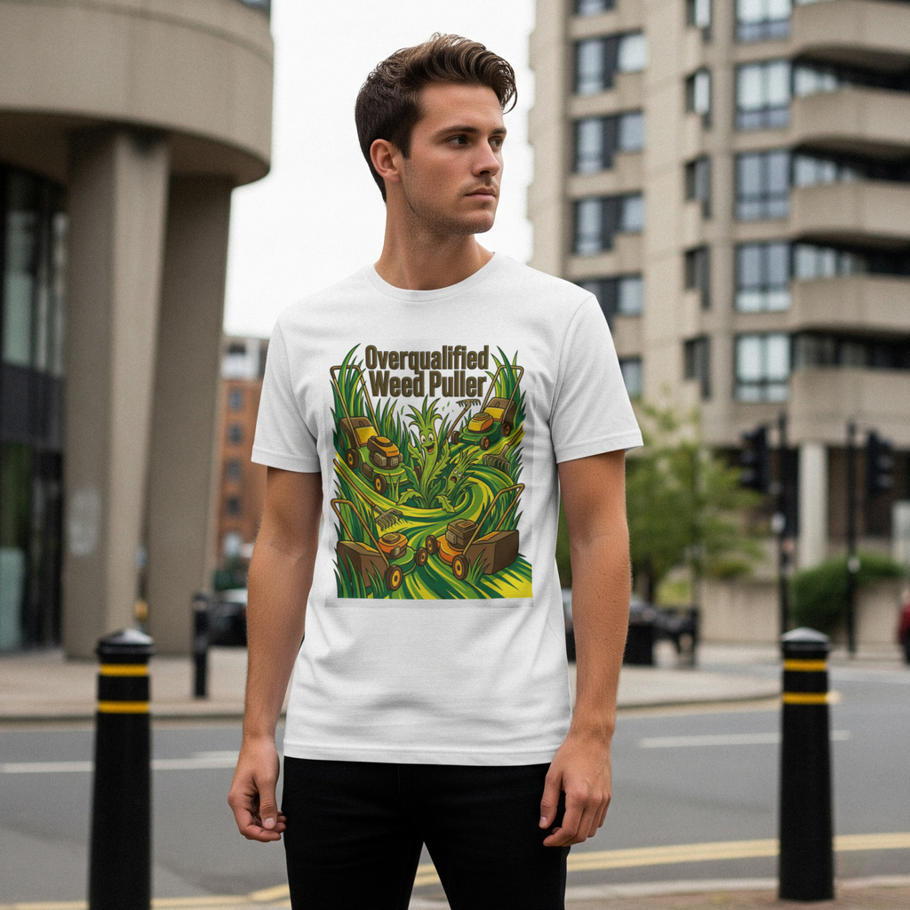 Landscaper for men Overqualified Weed Puller T-Shirt