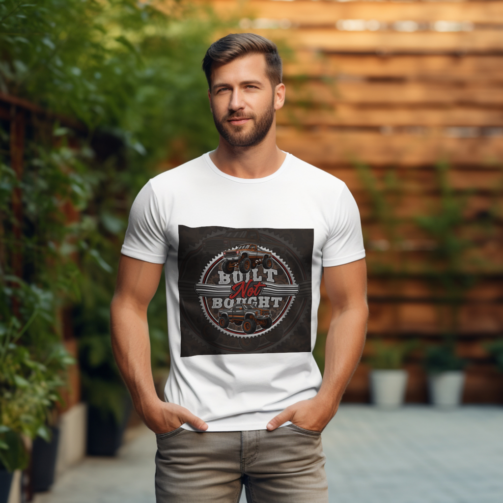 Gift for Truck Guy Built Not Bought T-Shirt Premium Fit Tee