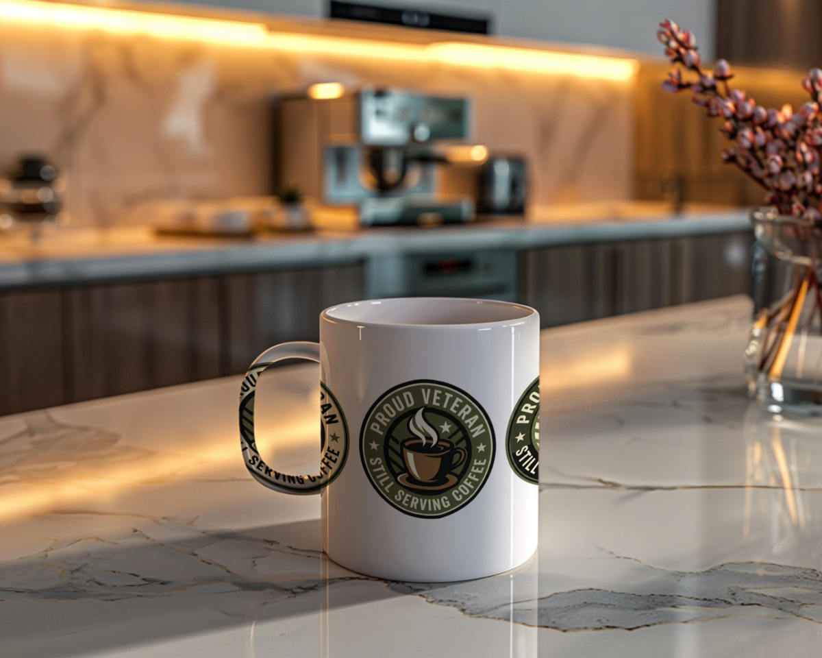 Coffee Mug for Veteran Proud Veteran Still Serving Coffee