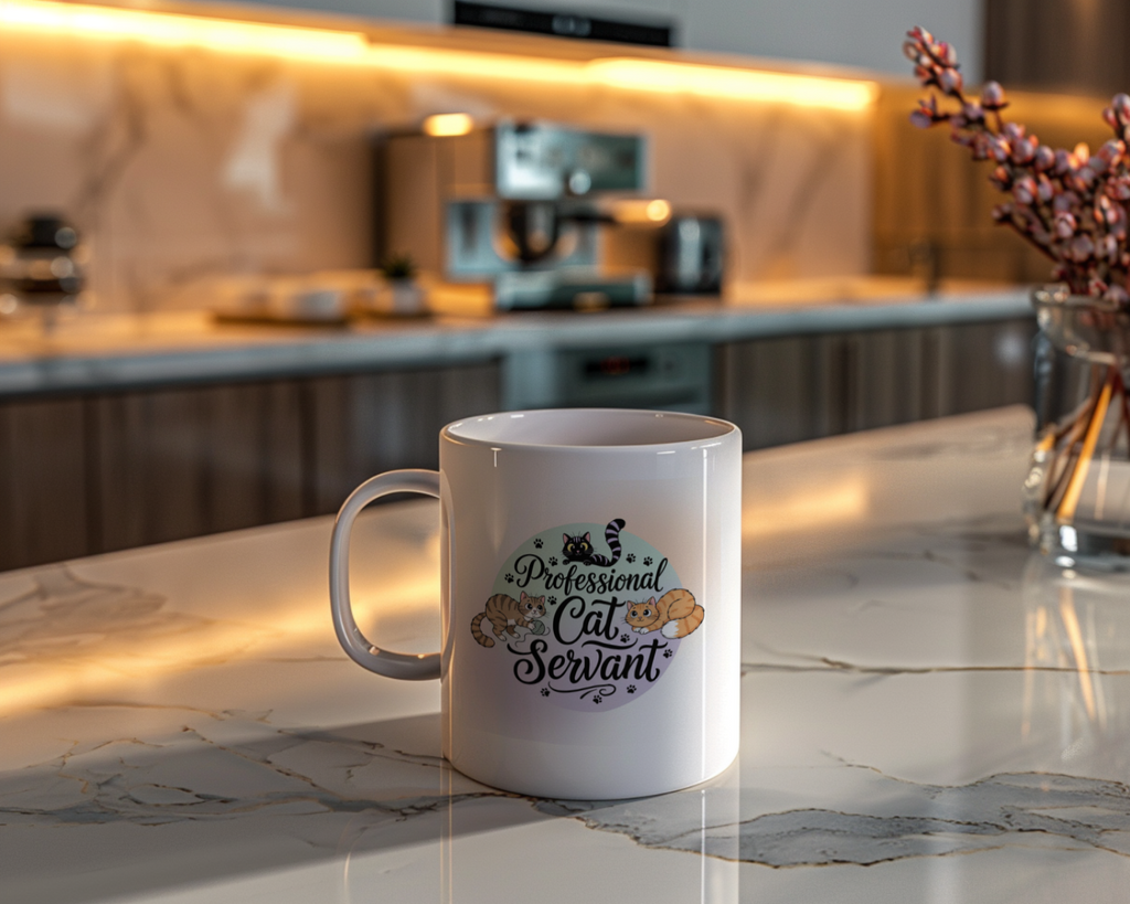 Gift for Cat Person Funny Mug Professional Cat Servant Coffee Cup