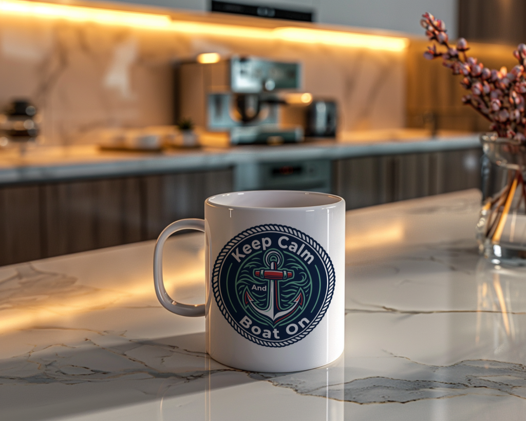 Boating for Men Keep Calm and Boat On Mug