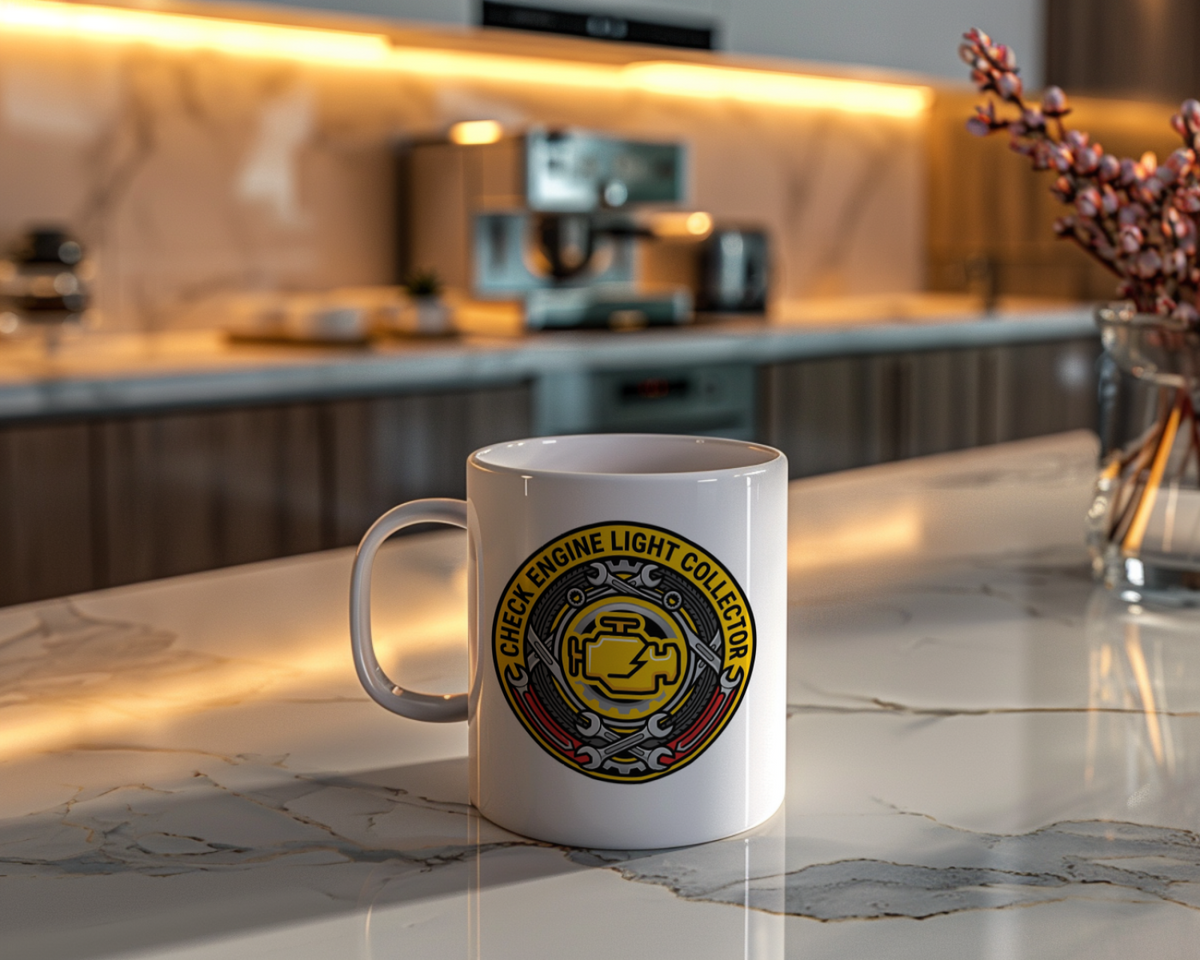 Car guys mug Check Engine Light Collector funny ceramic coffee