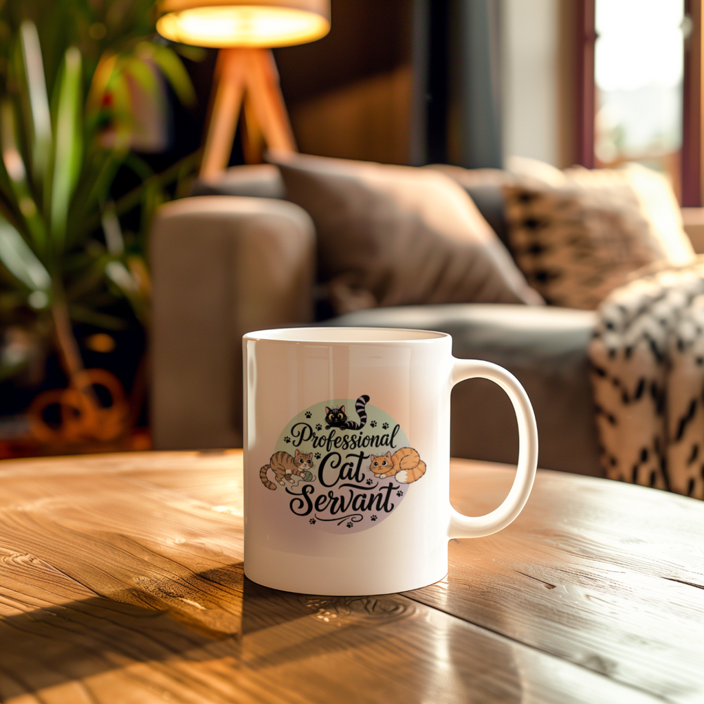 Gift for Cat Person Funny Mug Professional Cat Servant Coffee Cup