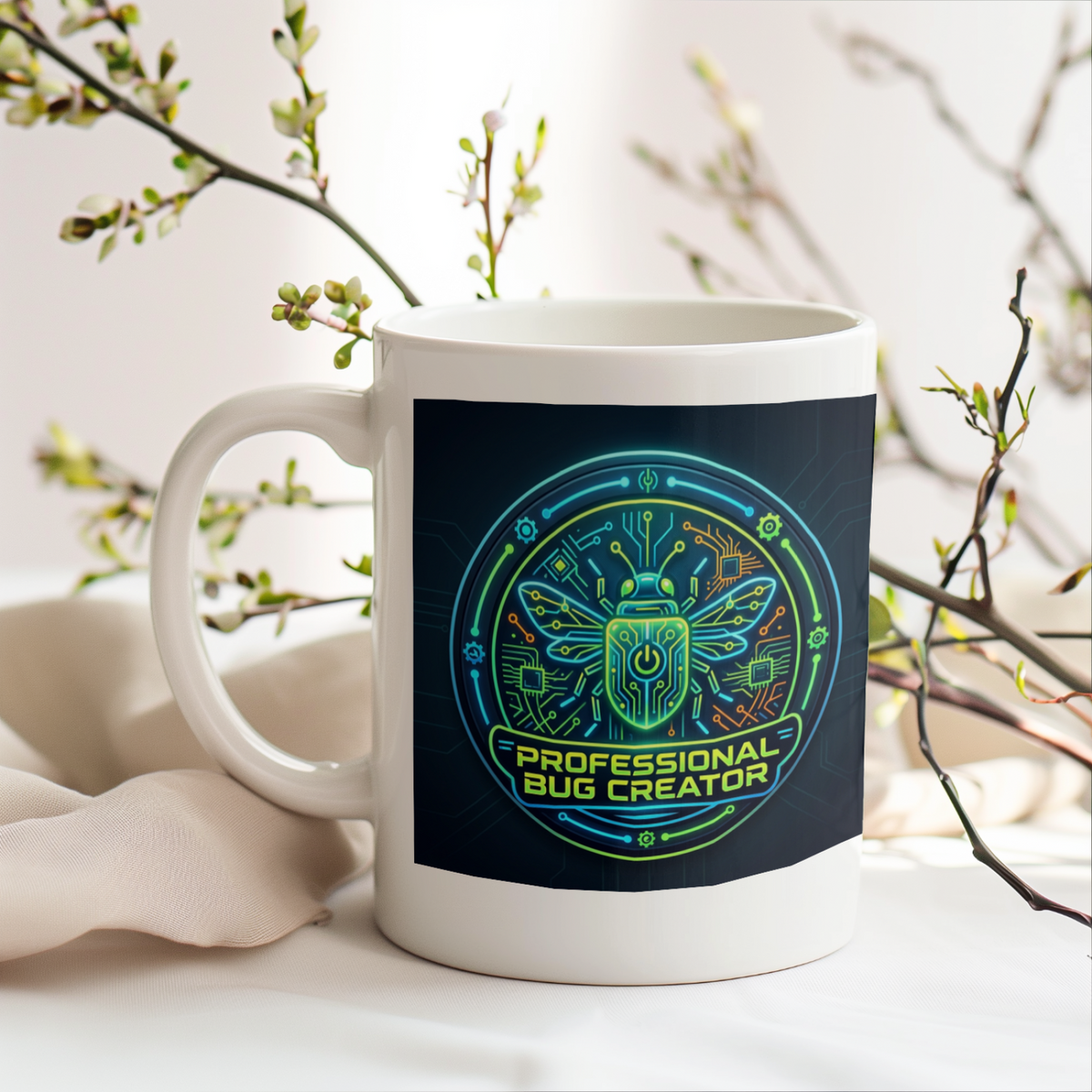 Tech Guy Professional Bug Creator Mug for Developers and Programmers
