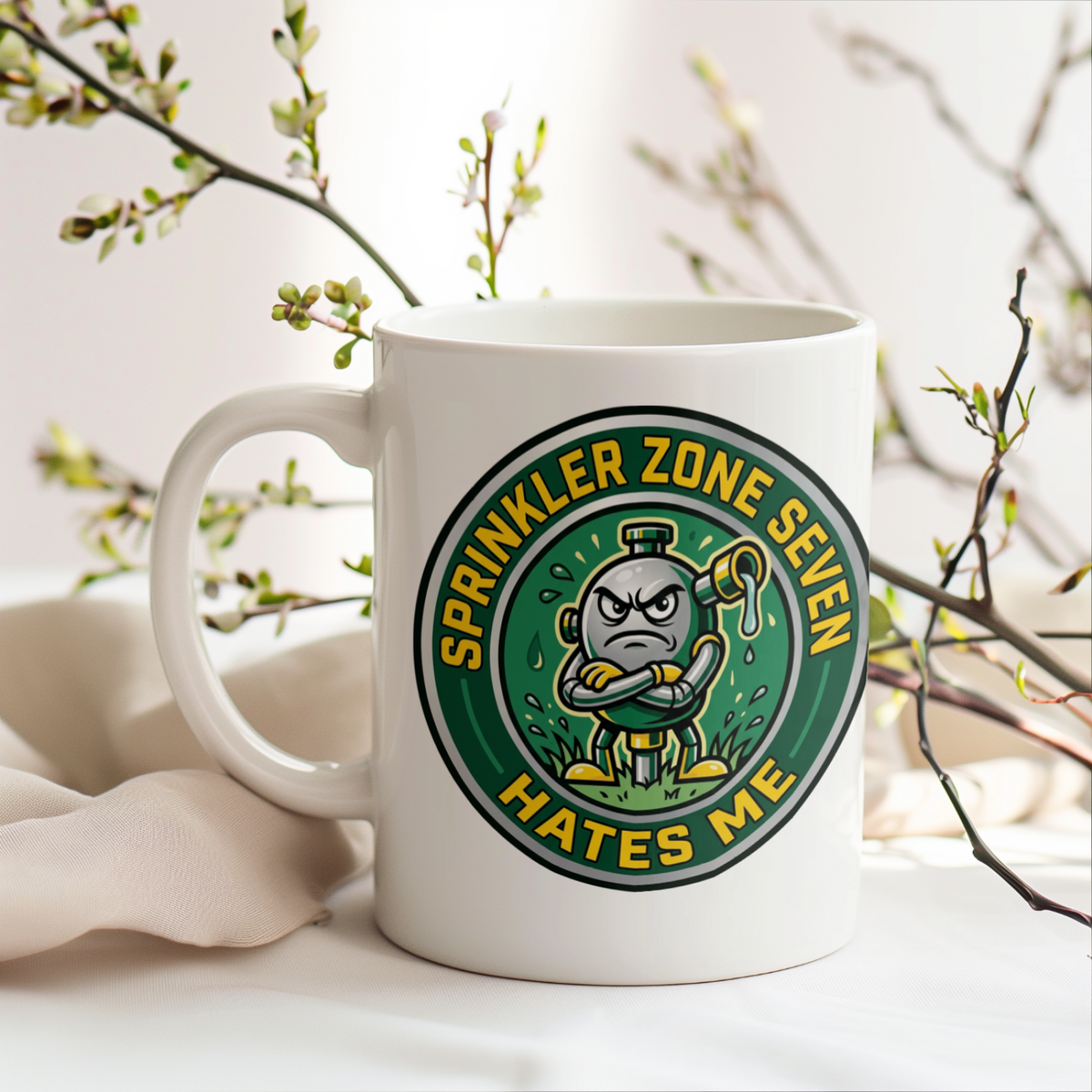 Landscaper for men Sprinkler Zone Seven Hates Me Mug