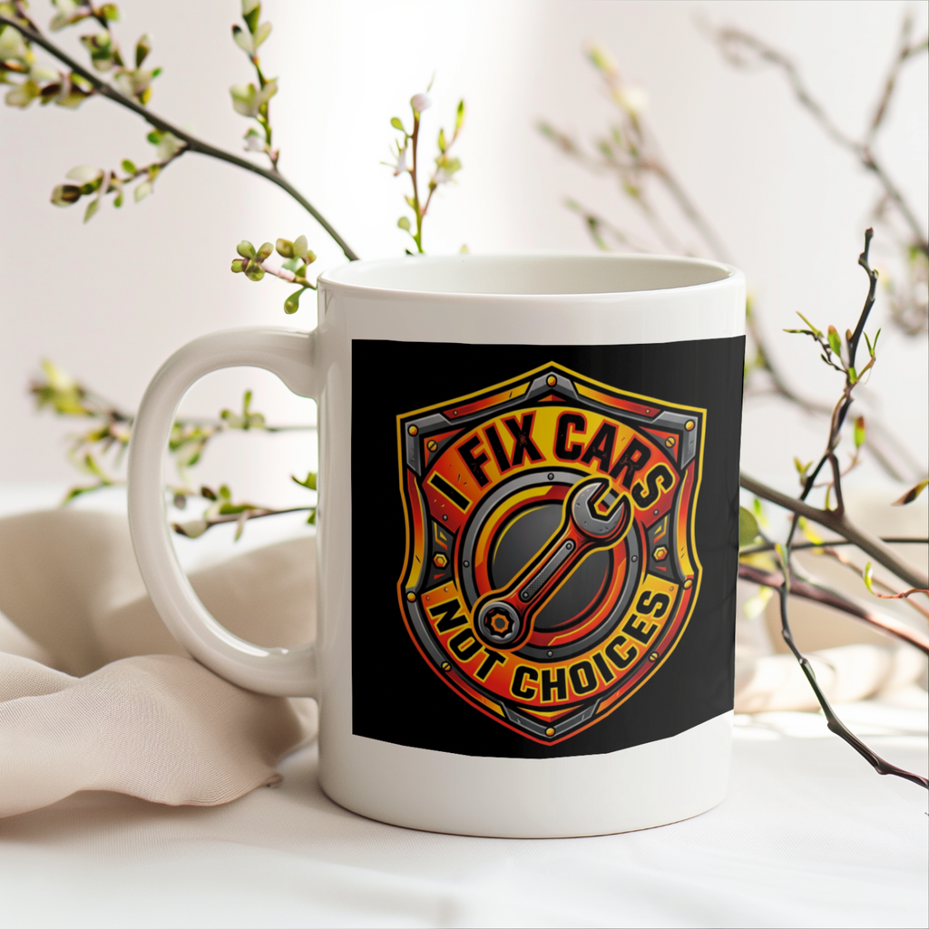 Mechanic for Men Funny Mug I Fix Cars Not Choices