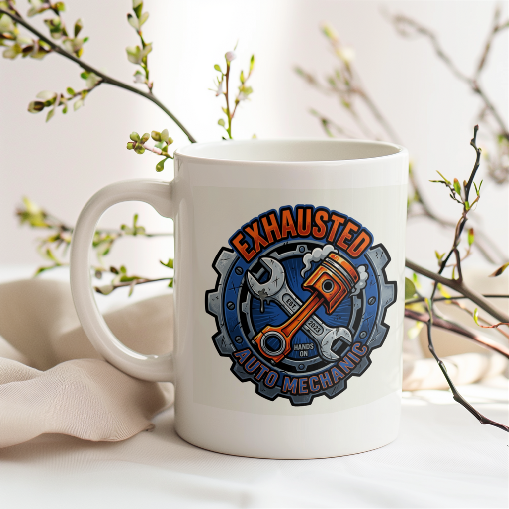 Mechanic for Men Exhausted Auto Mechanic Coffee Mug