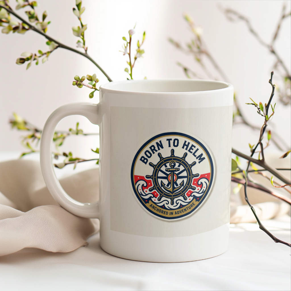 Boating for men Born To Helm Ceramic Coffee Mug 11oz