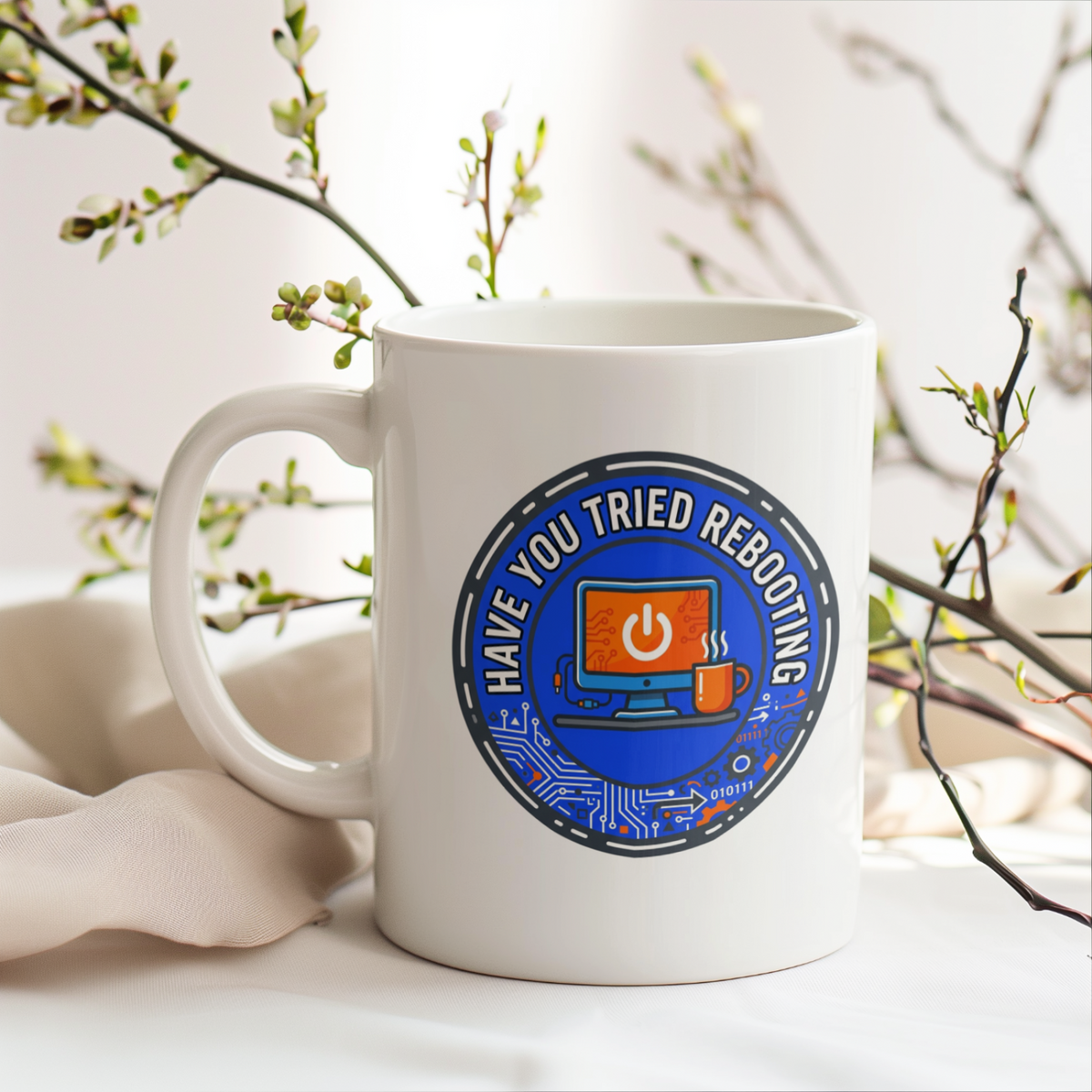 Tech Guy 'Have You Tried Rebooting' Coffee Mug
