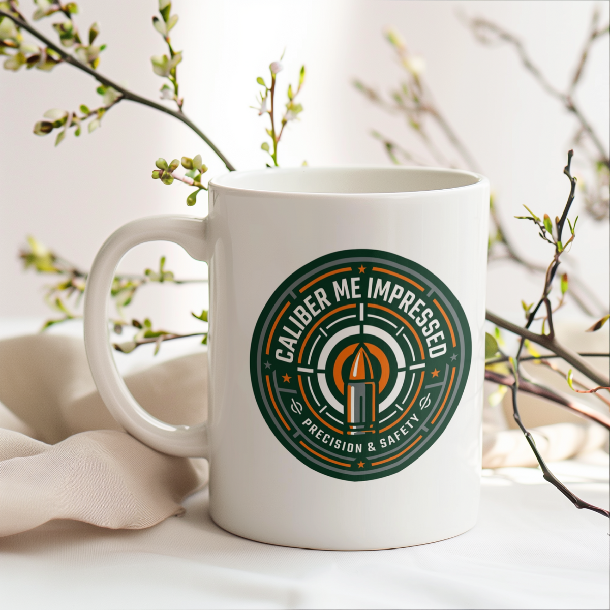 Gun Owners Mug Caliber Me Impressed Funny Coffee Cup
