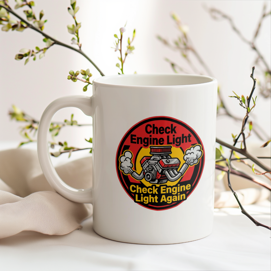 Car Guys Check Engine Light Again Mug for Auto Enthusiasts