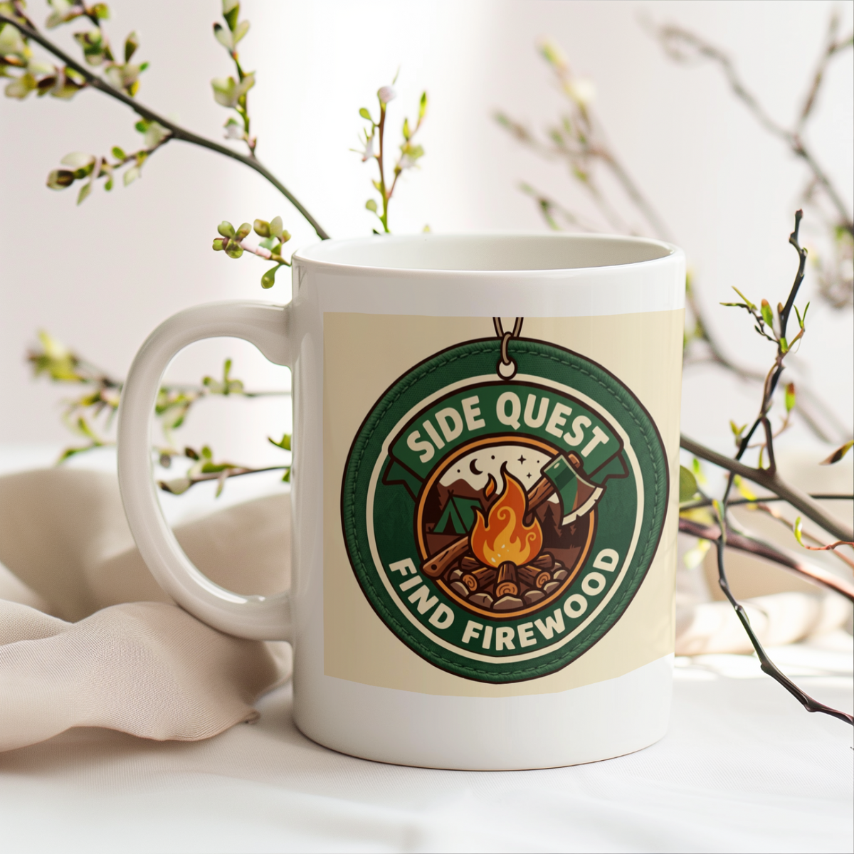 Camping for men Side Quest Find Firewood Coffee Mug