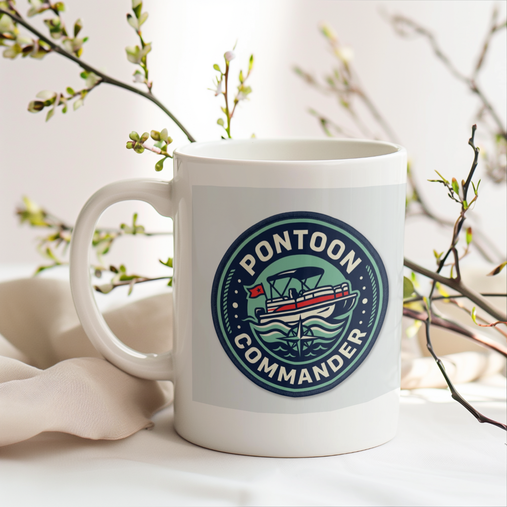 Boating for men Pontoon Commander Mug Nautical Coffee Cup