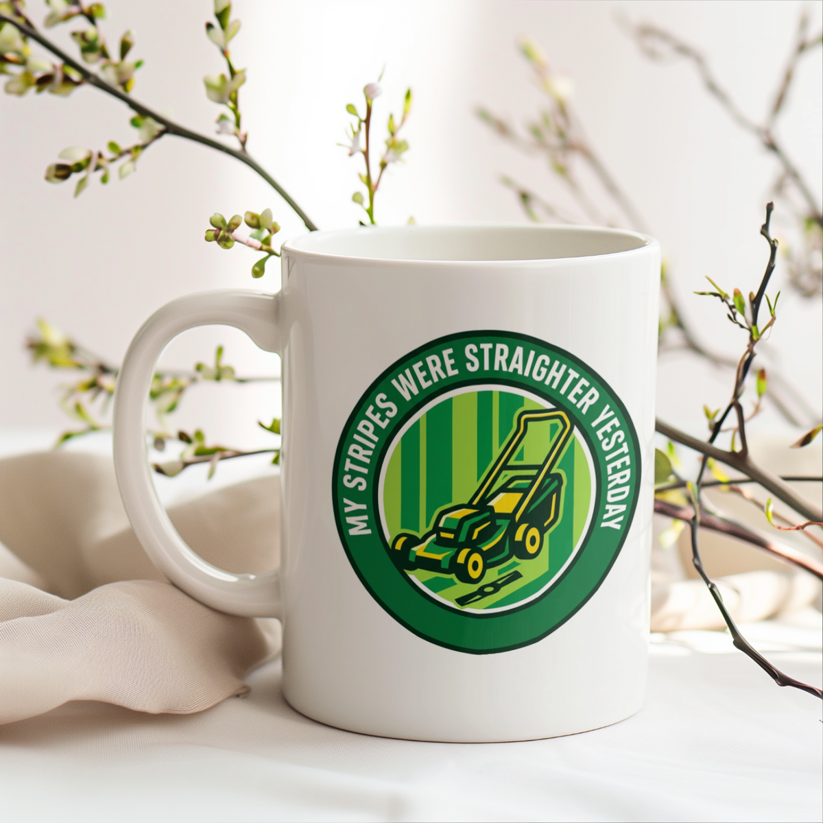 Landscaper for Men My Stripes Were Straighter Yesterday Mug