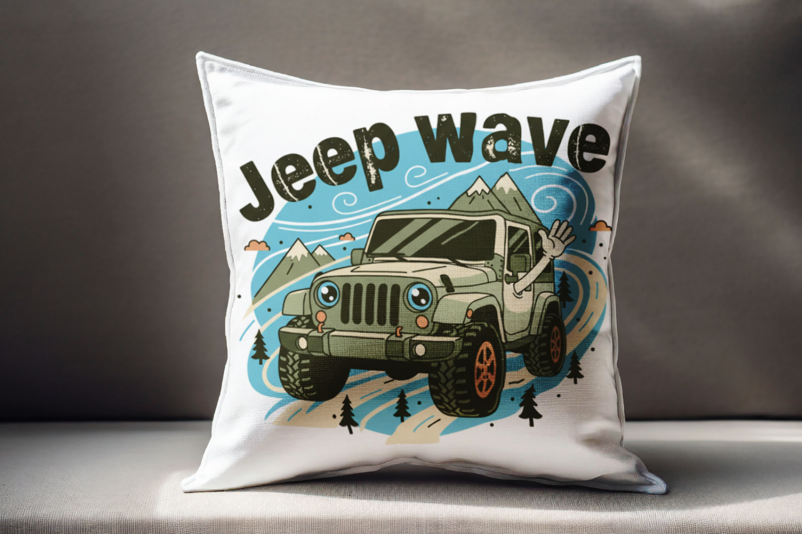 Gift for jeep owners: Jeep wave Pillow