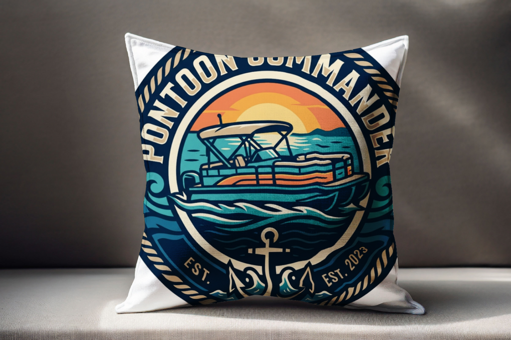 Boating for men Pontoon Commander Pillow Nautical Decor