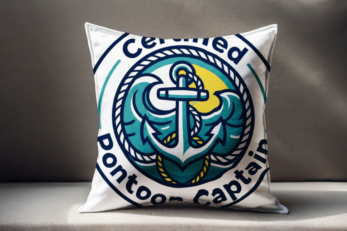 Boating for Men Pillow Certified Pontoon Captain
