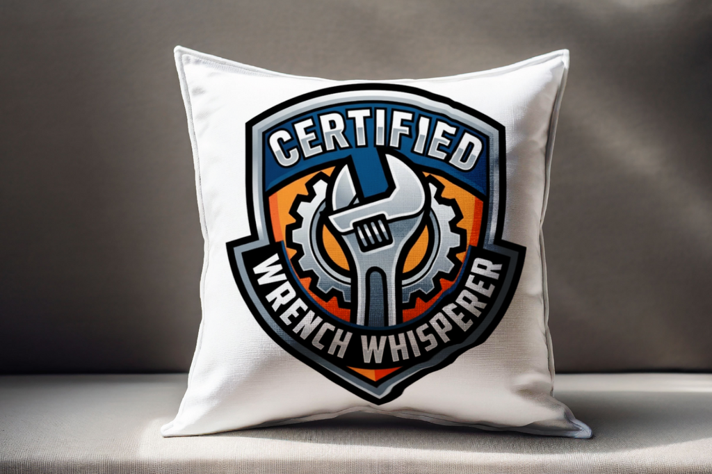 Mechanic for Men Pillow Certified Wrench Whisperer