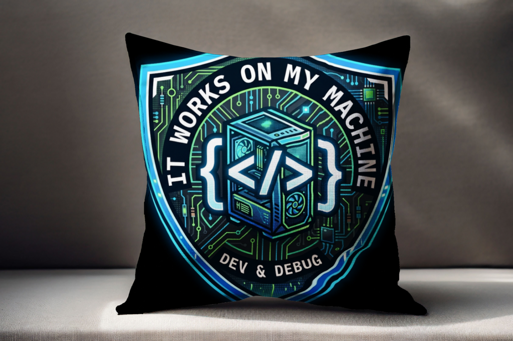 Tech Guy Pillow It Works On My Machine Funny Office Decor